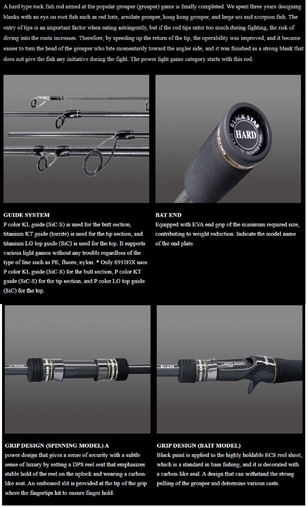 Xesta Rod Baitcast Black Star B85MHX Versatile Bait Rocker (5694)