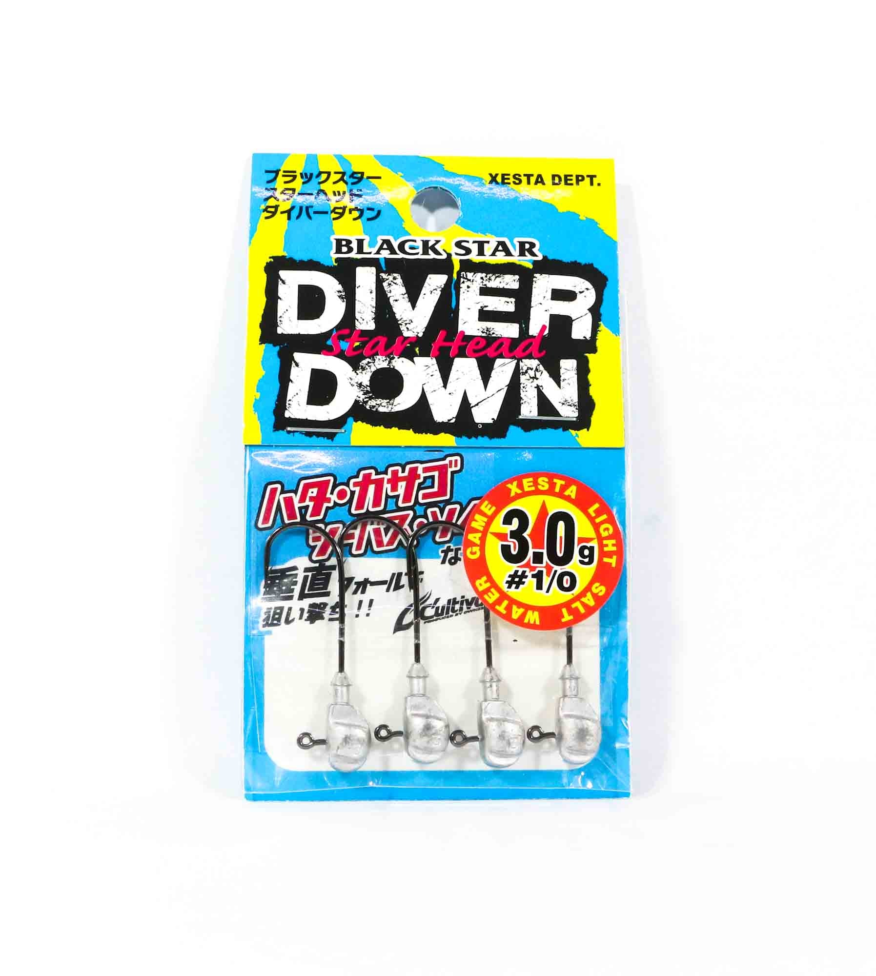 Xesta Jig Head Black Star Head Diver Down 3 grams Hook Size 1/0 (0780)