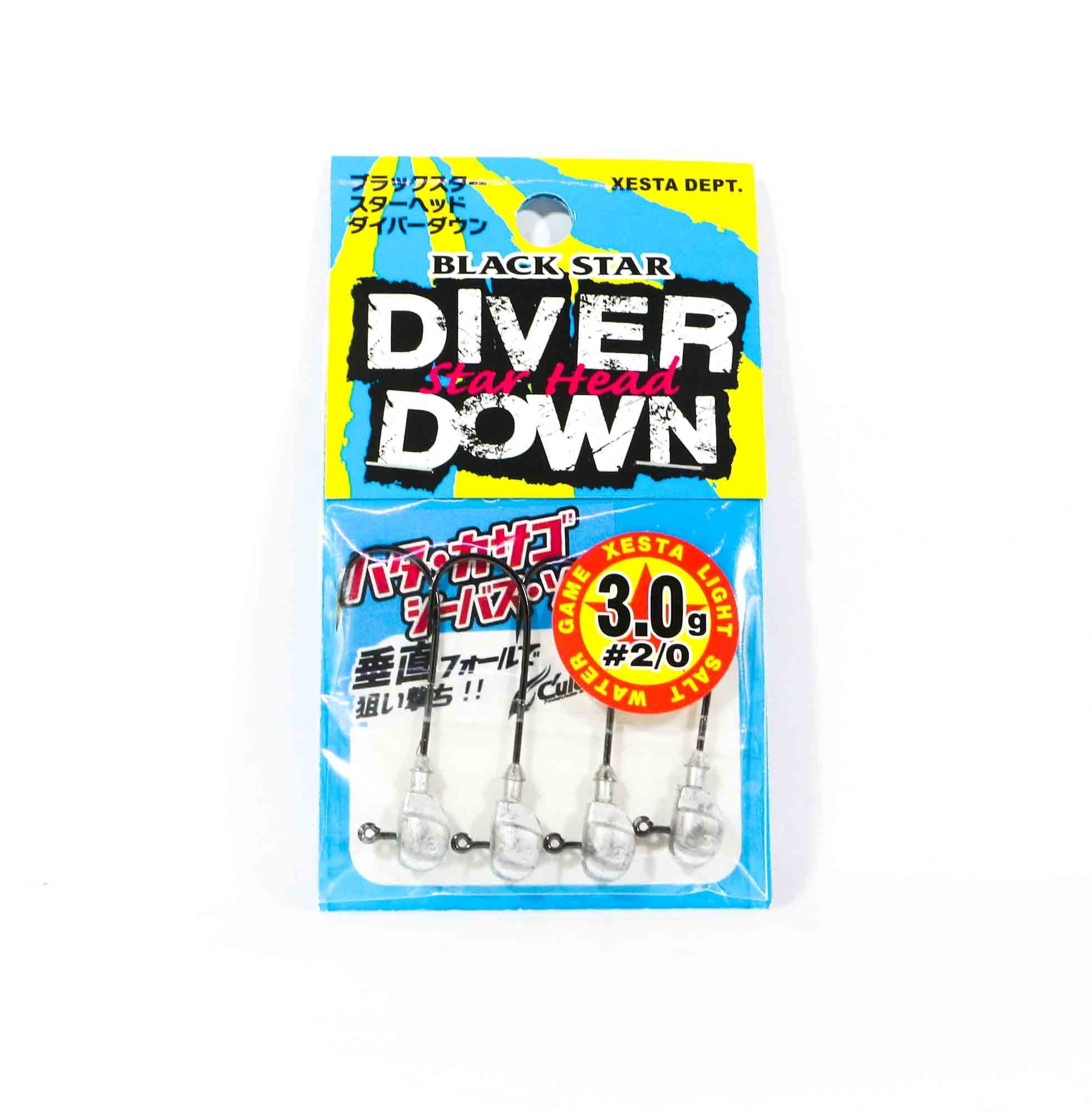Xesta Jig Head Black Star Head Diver Down 3 grams Hook Size 2/0 (0797)