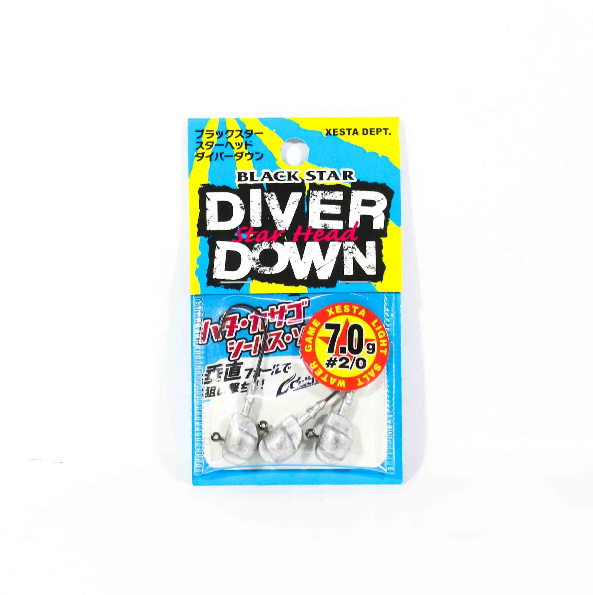 Xesta Jig Head Black Star Head Diver Down 7 grams Hook Size 2/0 (0834)