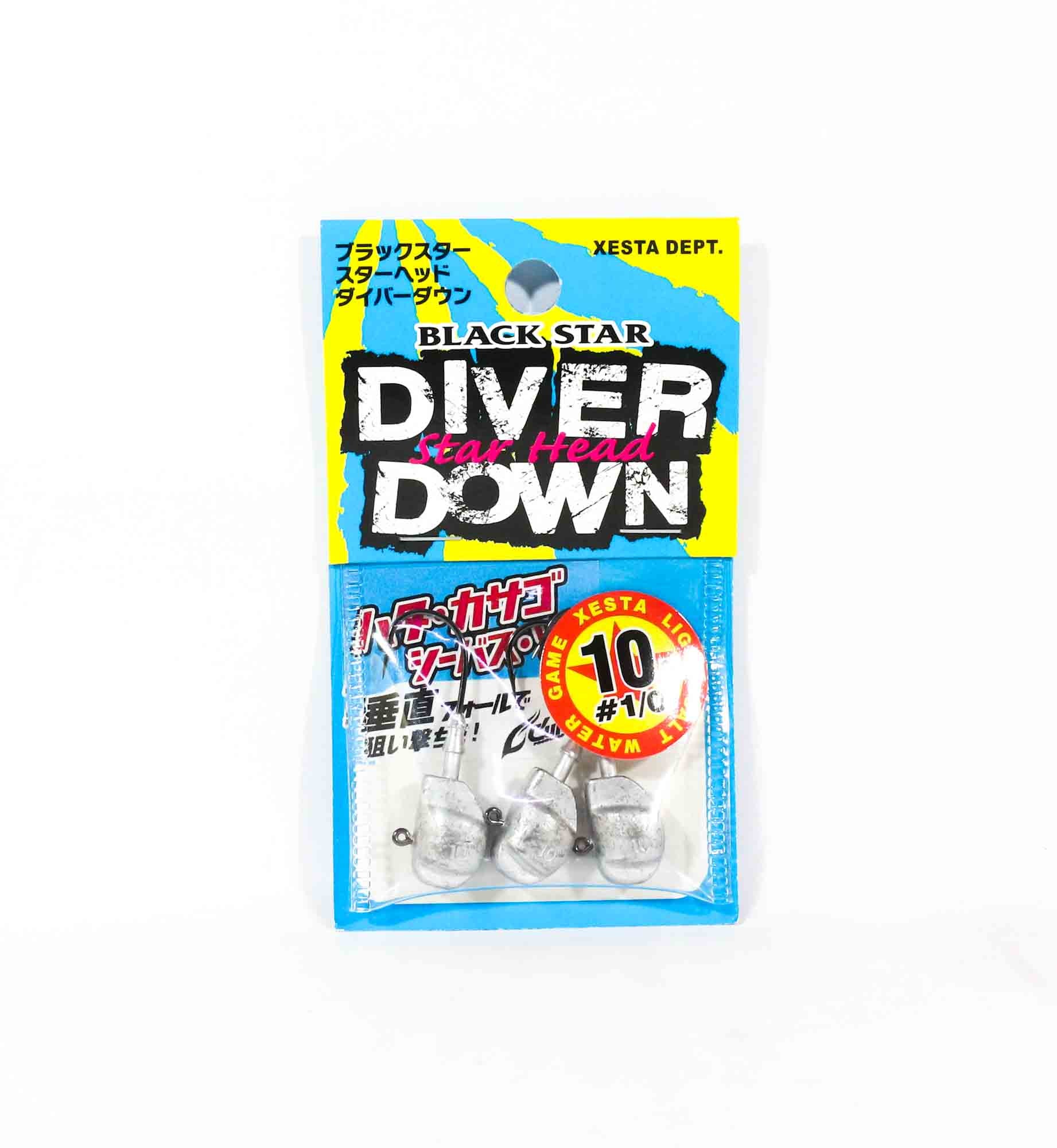 Xesta Jig Head Black Star Head Diver Down 10 grams Hook Size 1/0 (0841)