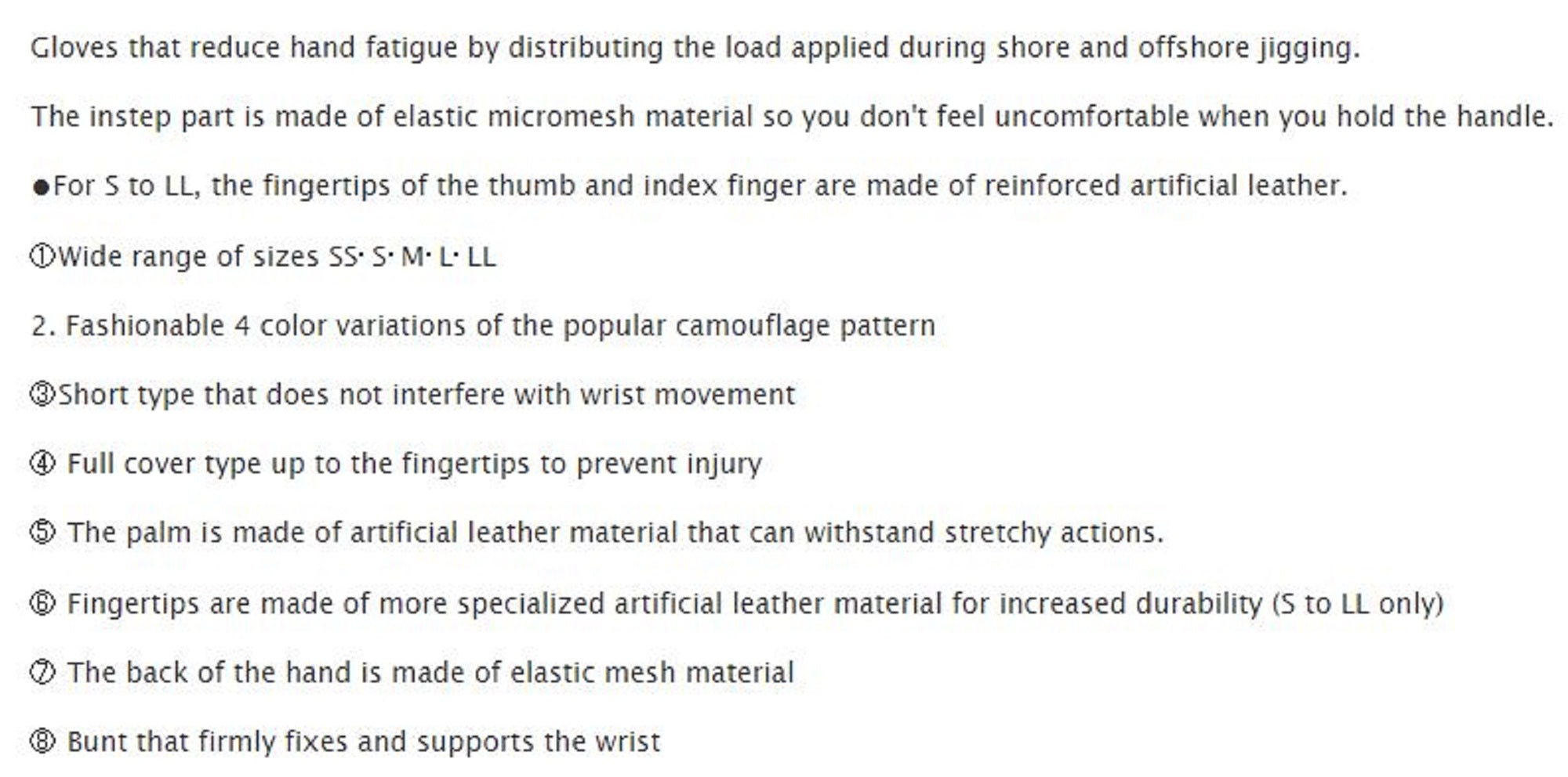 Xesta Jigging Glove Size L Black White Camo (2432)