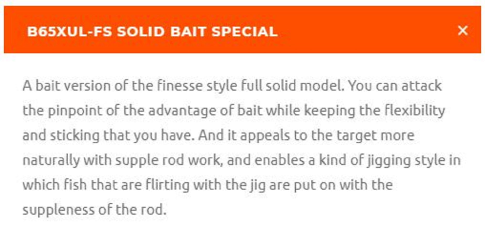 Xesta Rod Baitcast Scramble Super Light Jigging B65XUL-FS Solid Bait (8236)