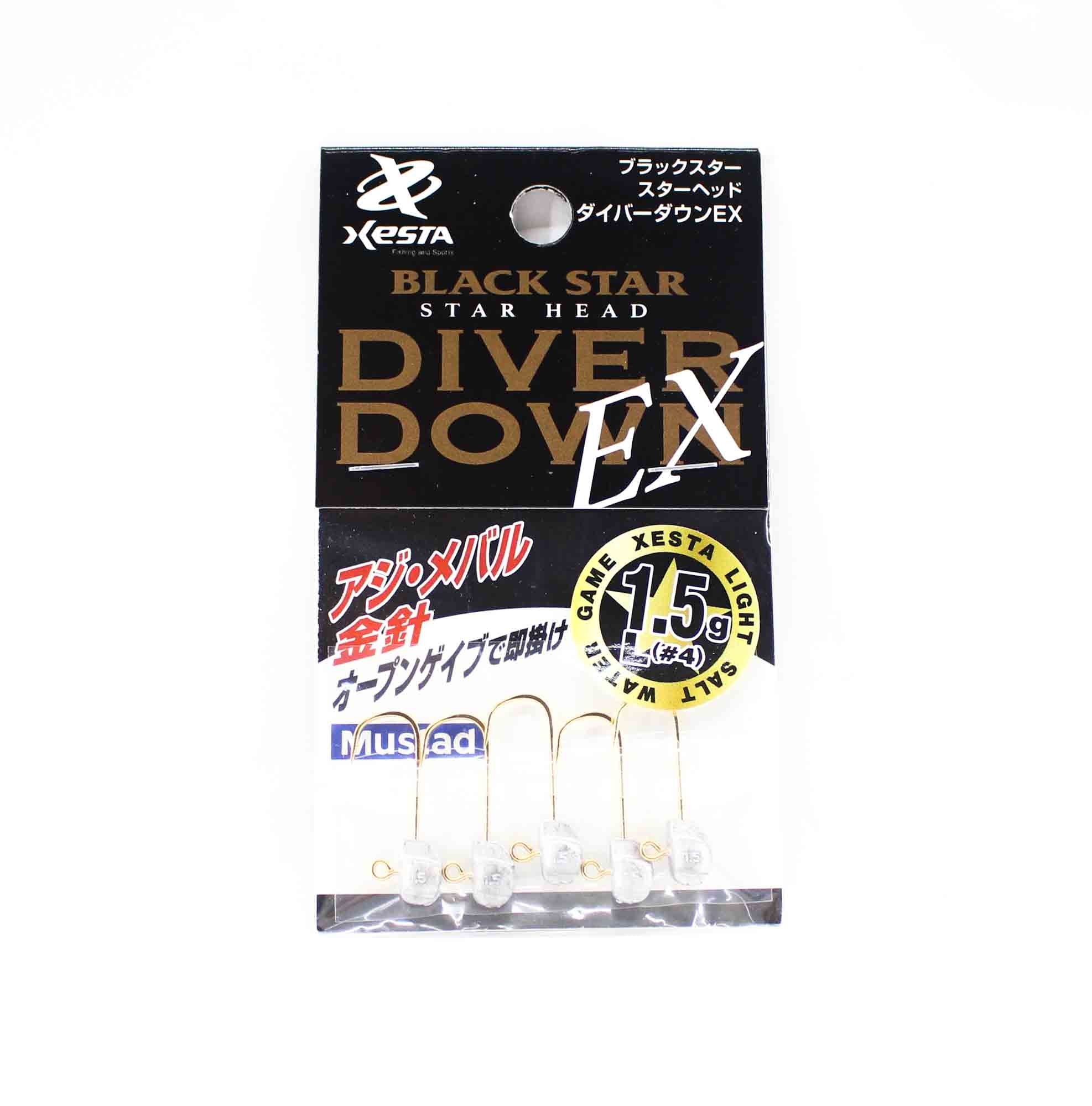 Xesta Jig Head Black Star Head Diver Down EX L 1.5 grams Hook Size 4 (4091)