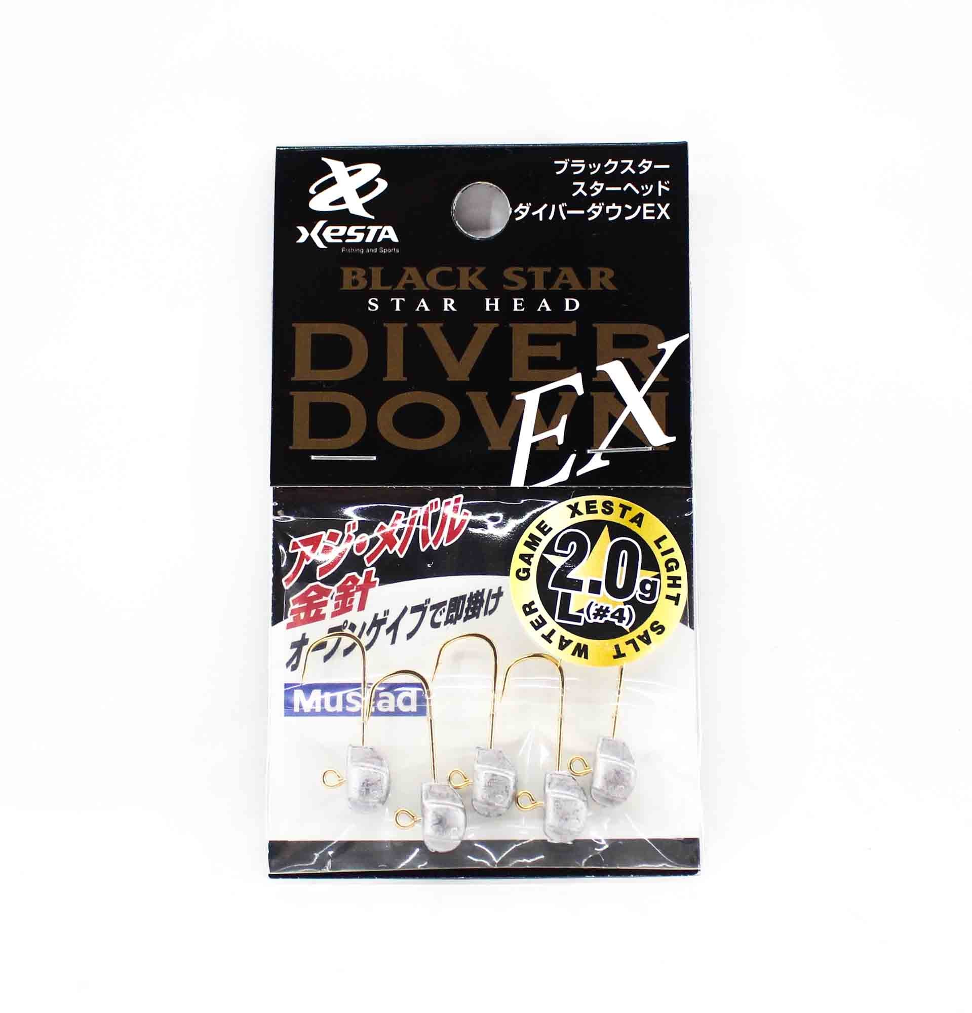 Xesta Jig Head Black Star Head Diver Down EX L 2 grams Hook Size 4 (4107)