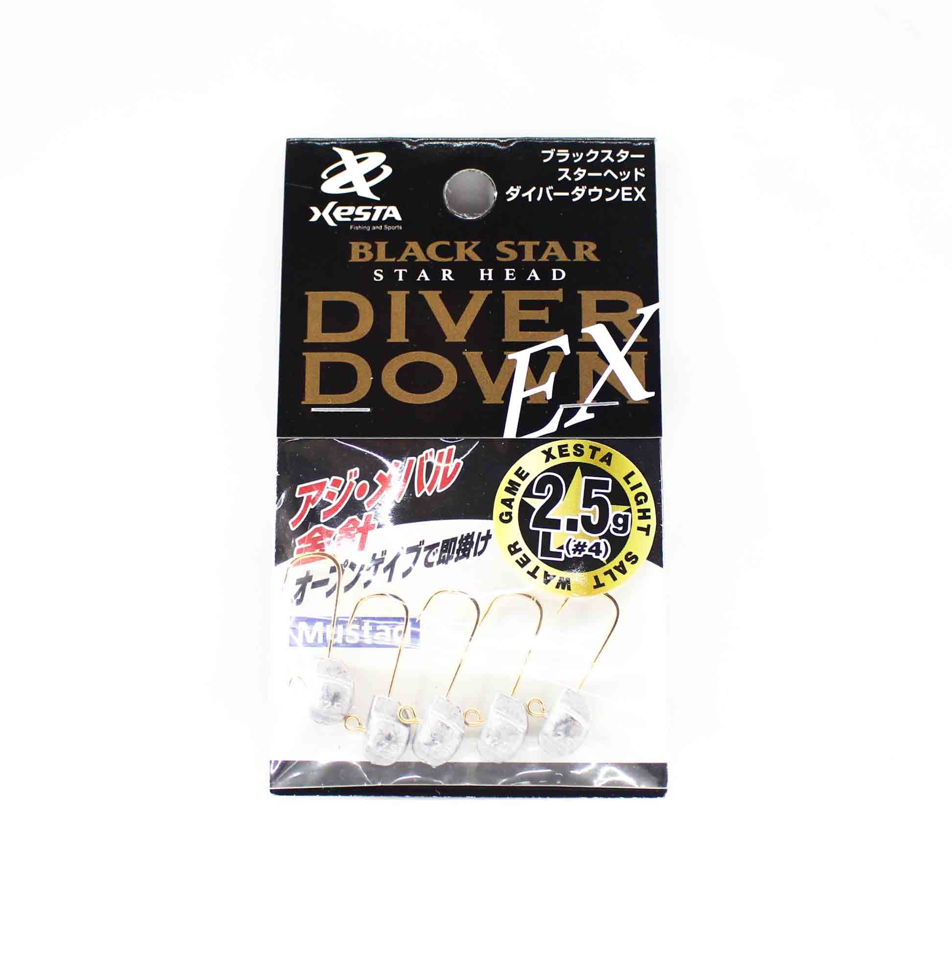 Xesta Jig Head Black Star Head Diver Down EX L 2.5 grams Hook Size 4 (4114)