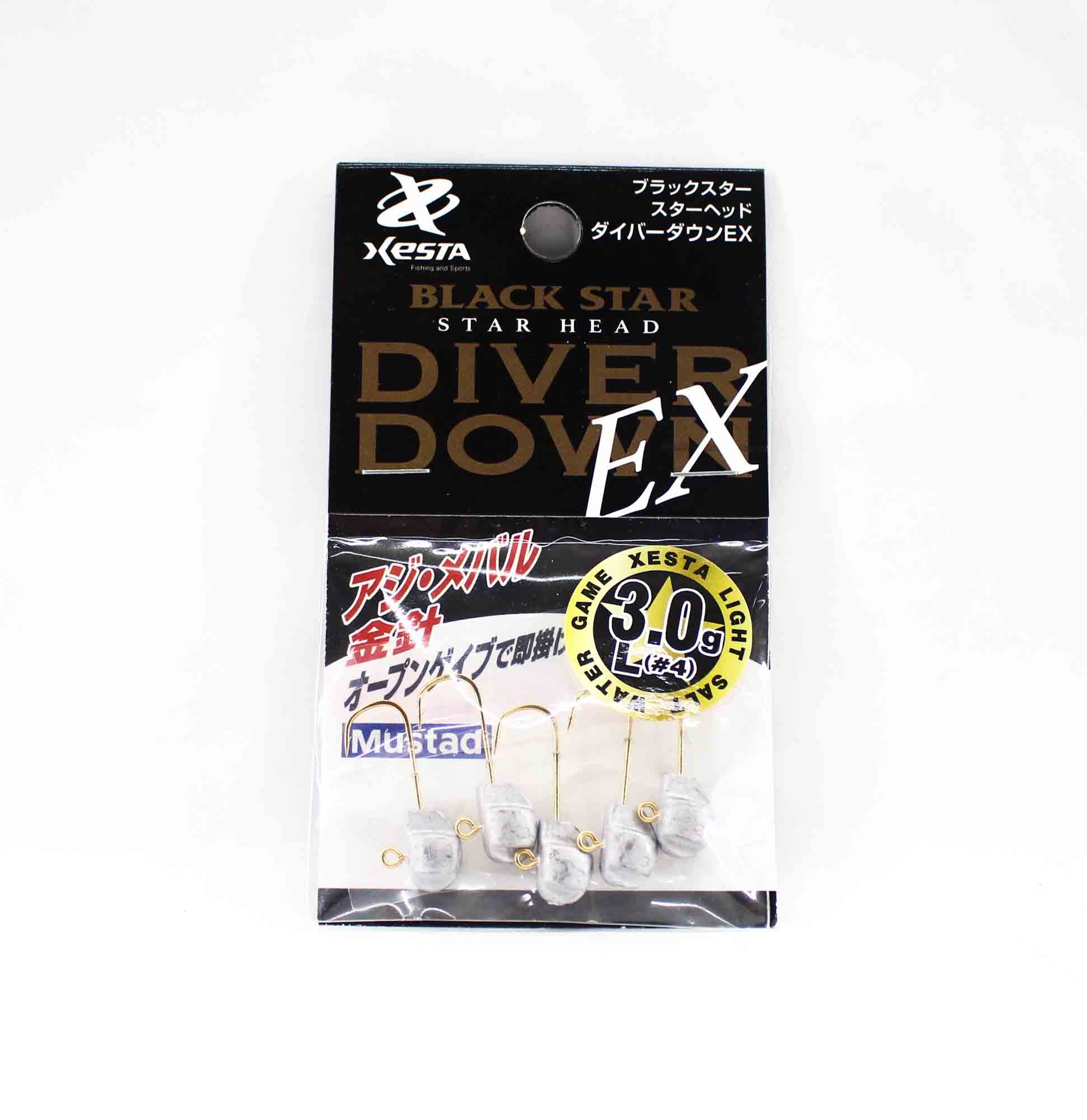 Xesta Jig Head Black Star Head Diver Down EX L 3 grams Hook Size 4 (4121)
