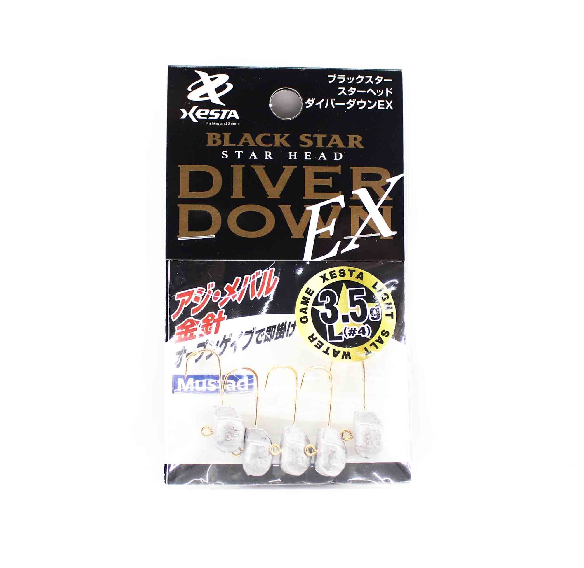 Xesta Jig Head Black Star Head Diver Down EX L 3.5 grams Hook Size 4 (4138)