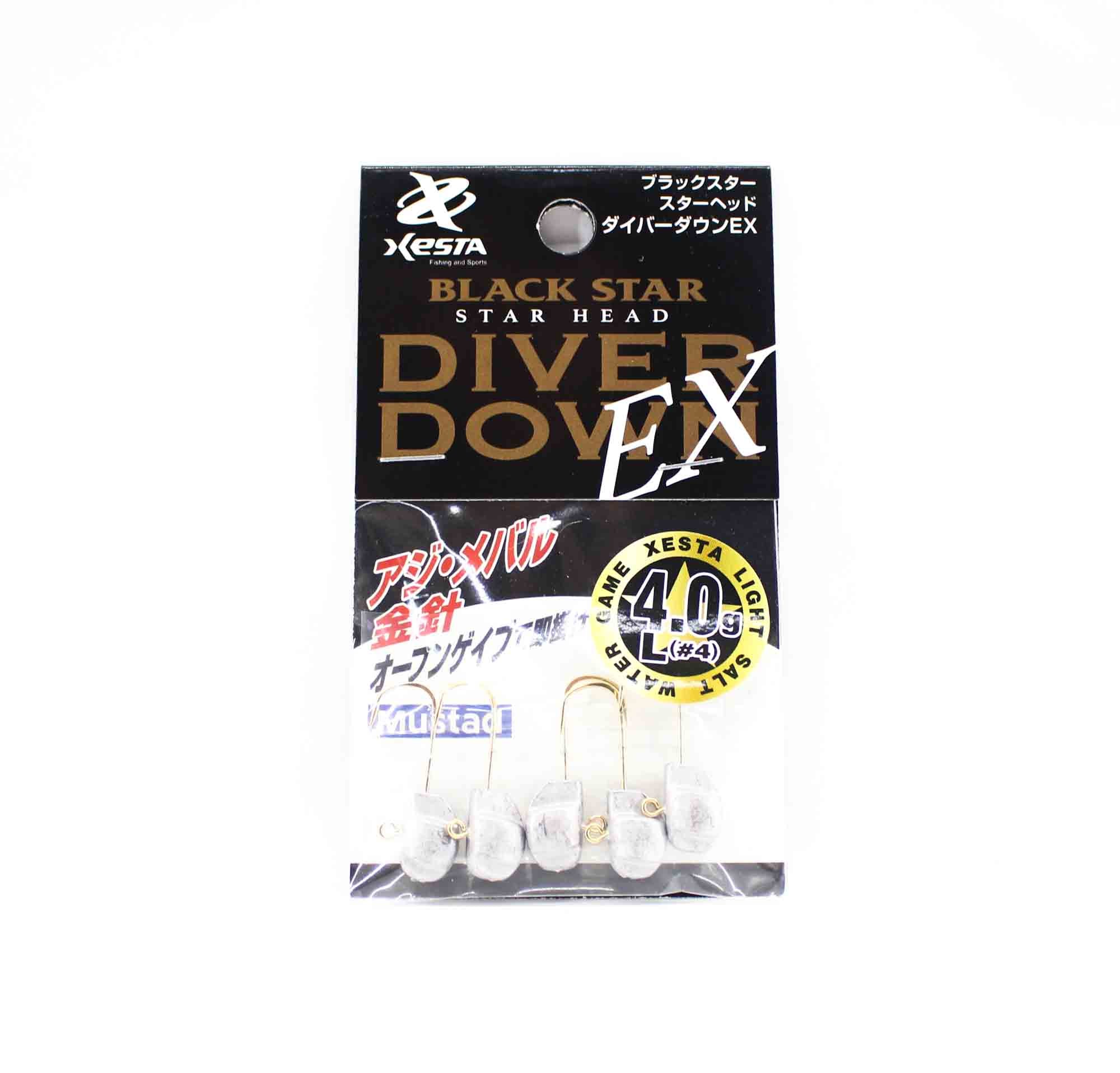 Xesta Jig Head Black Star Head Diver Down EX L 4.0 grams Hook Size 4 (4145)