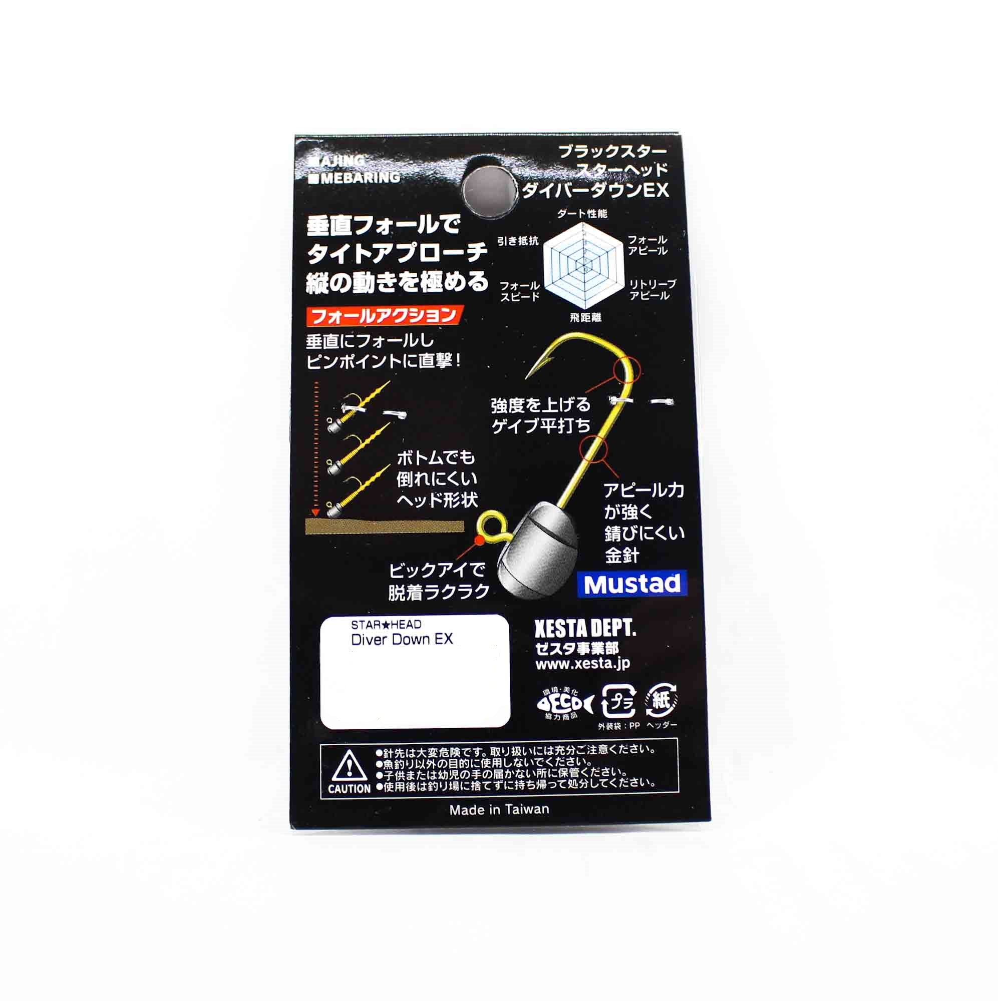 Xesta Jig Head Black Star Head Diver Down EX L 4.0 grams Hook Size 4 (4145)