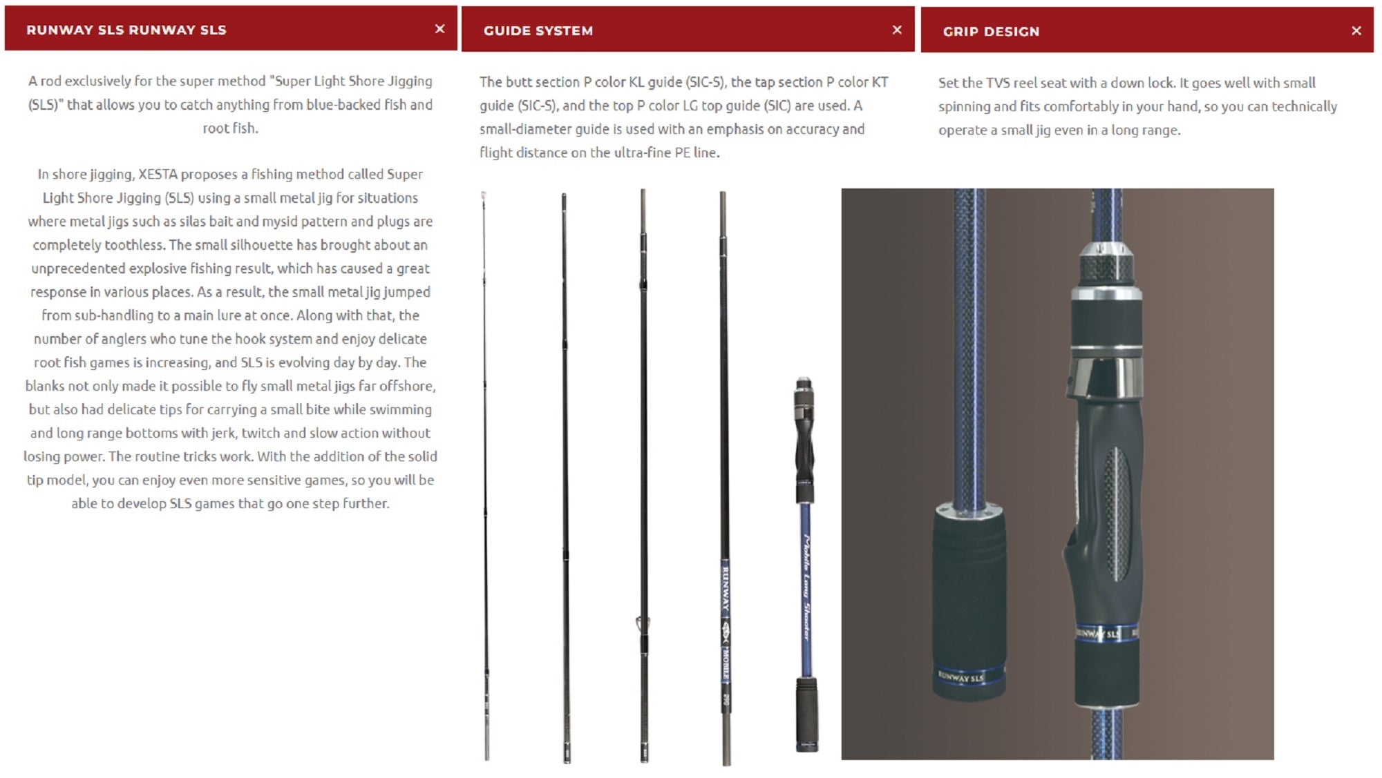 Xesta Rod Spinning Runway SLS S90 Mobile Long Shooter 5pc S90 (7153)