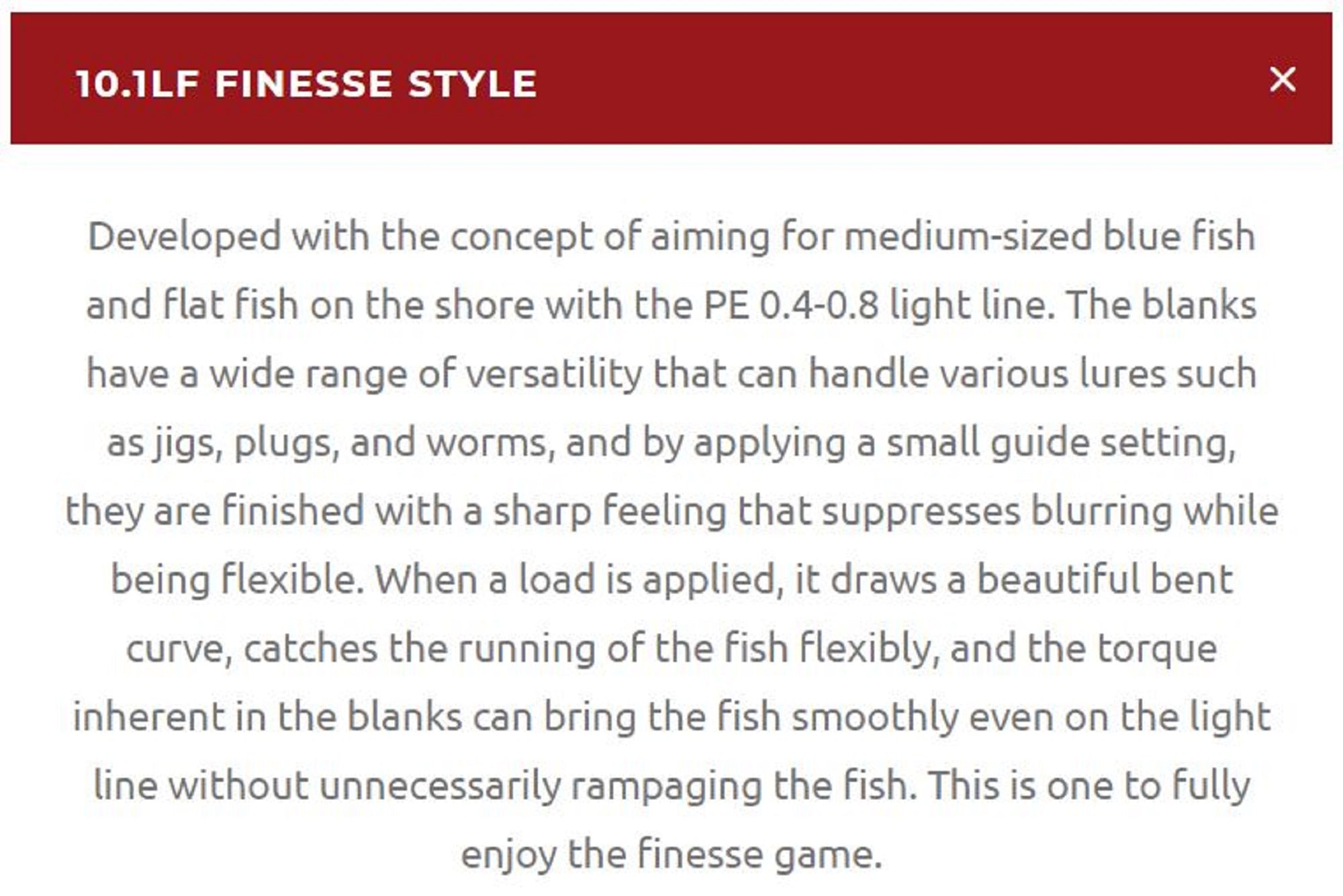 Xesta Rod Spinning Runway SRF 10.1L-F Finesse Style (7214)