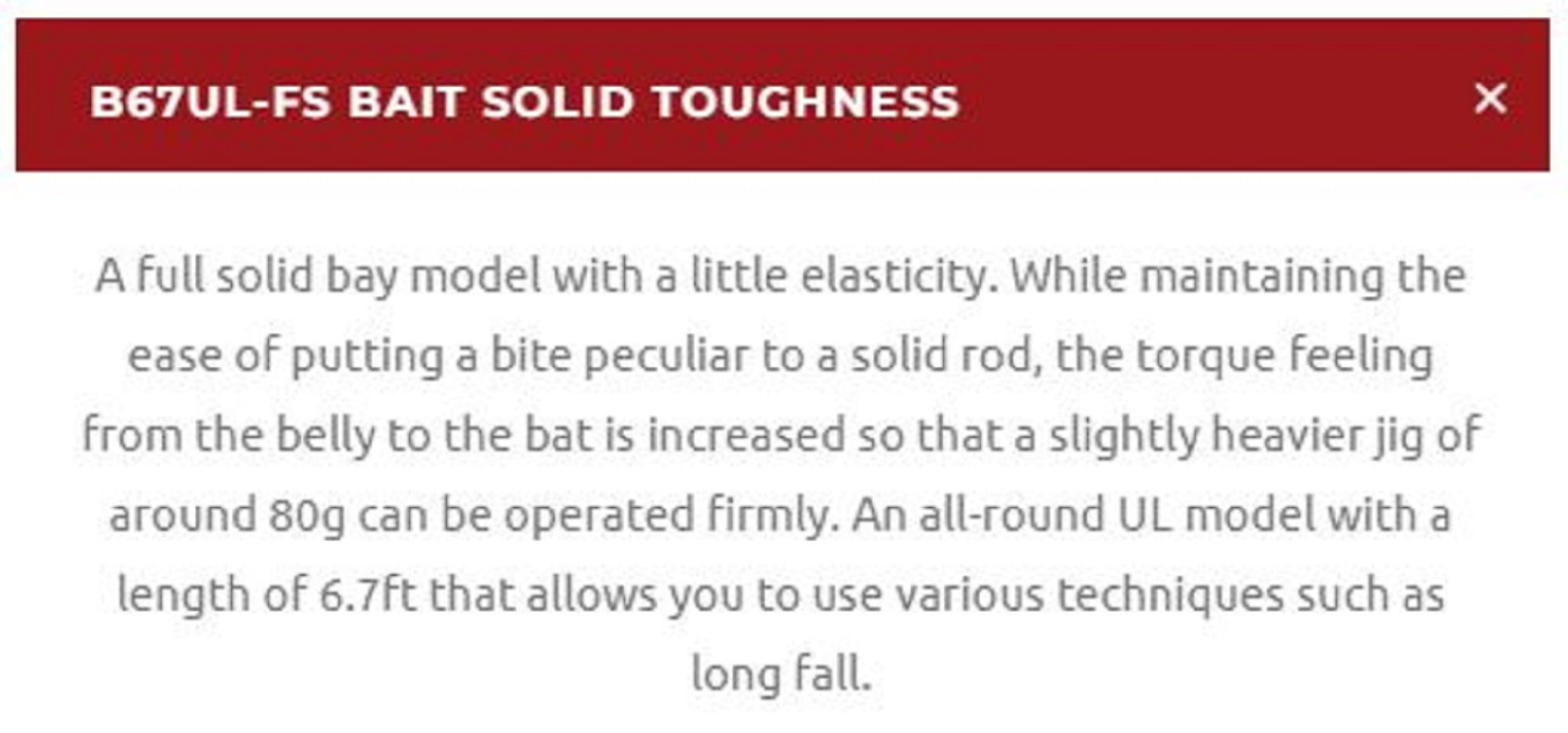 Xesta Rod Baitcast Scramble Super Light Jigging B67UL-FS B S Toughness 7269