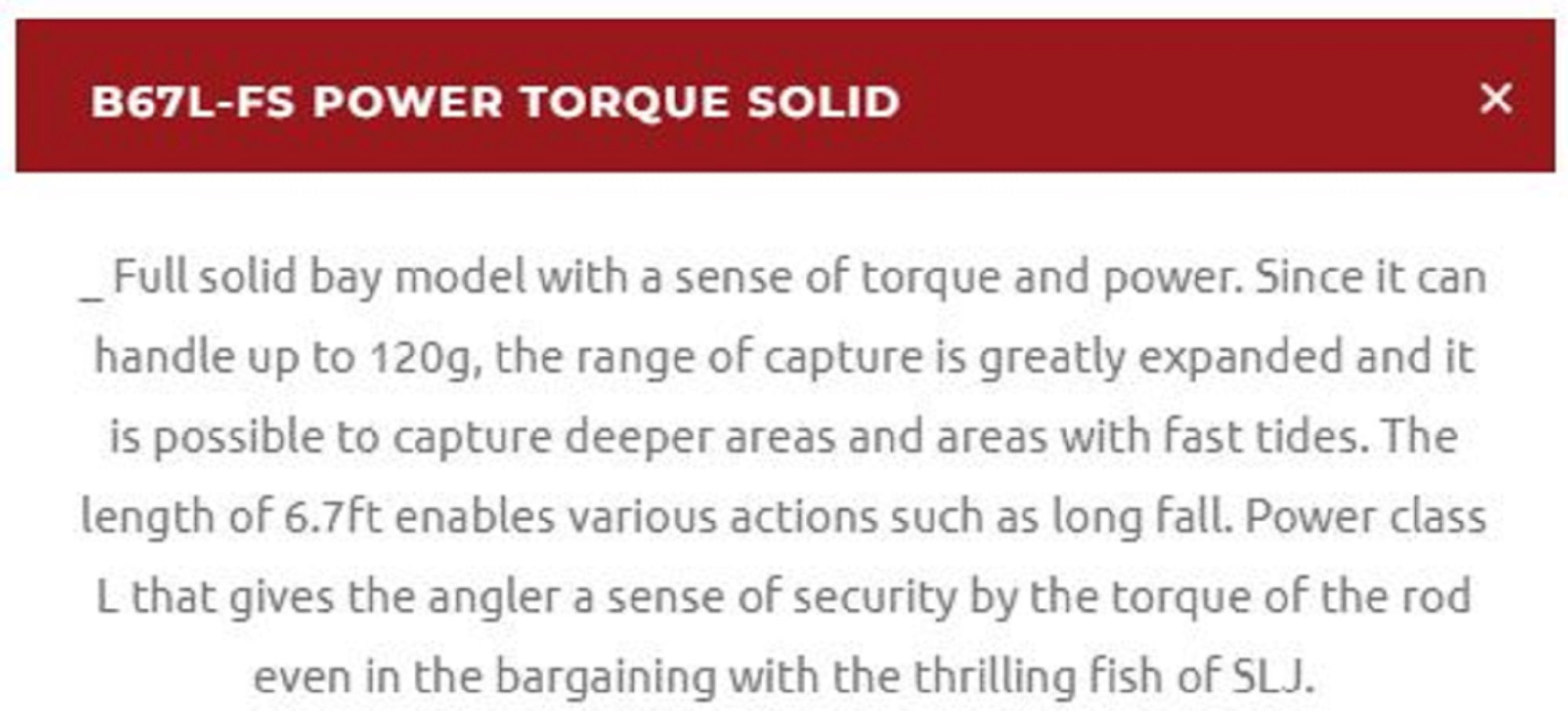 Xesta Rod Baitcast Scramble Super Light Jigging B67L-FS P Torque Solid 7276