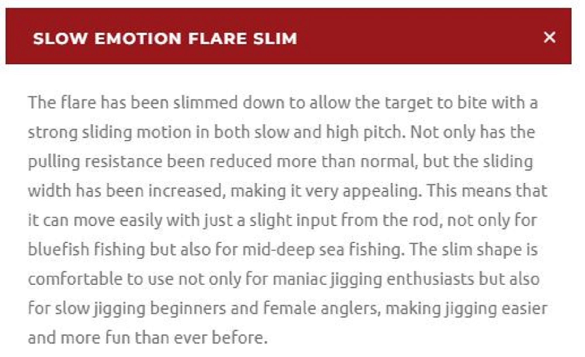 Xesta Metal Jig Slow Emotion Flare Slim 150 grams LHS (8433)