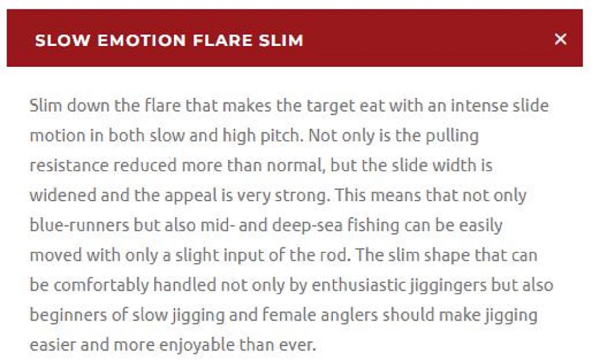Xesta Metal Jig Slow Emotion Flare Slim 210 grams PGDZL (0205)