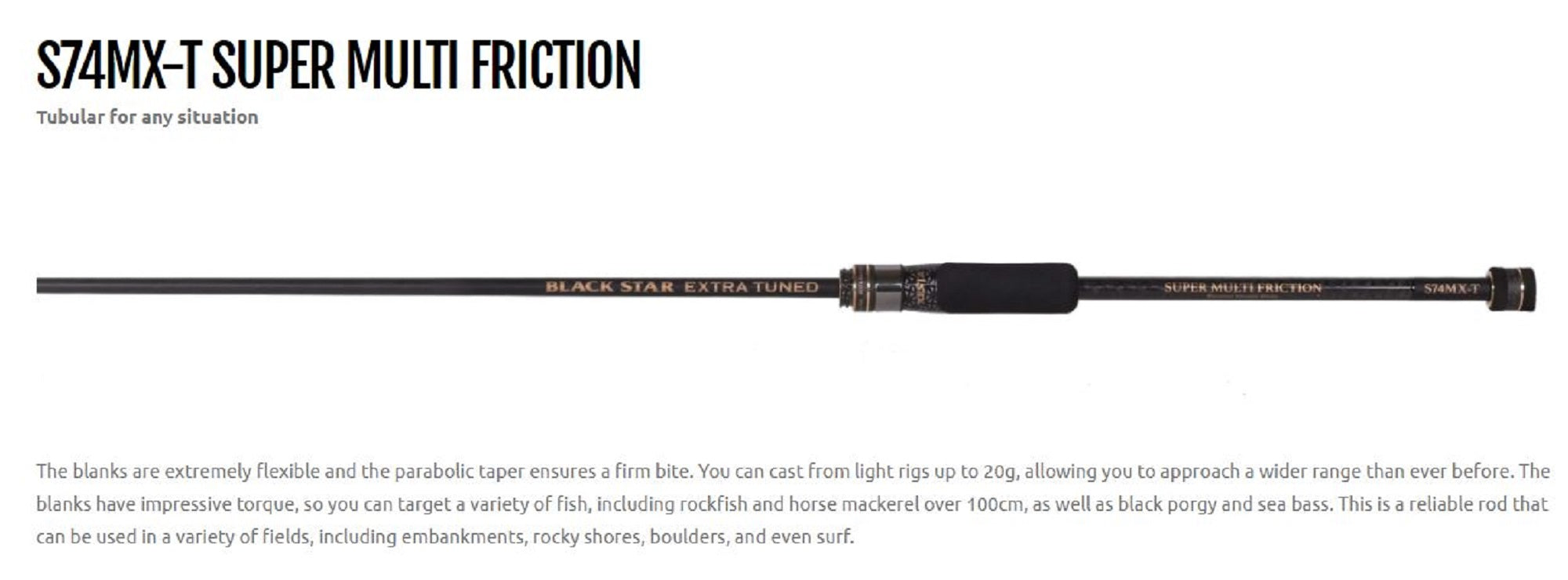 Xesta Rod Spinning Black Star Extra Tuned S74 MX-T Super Multi Friction 564