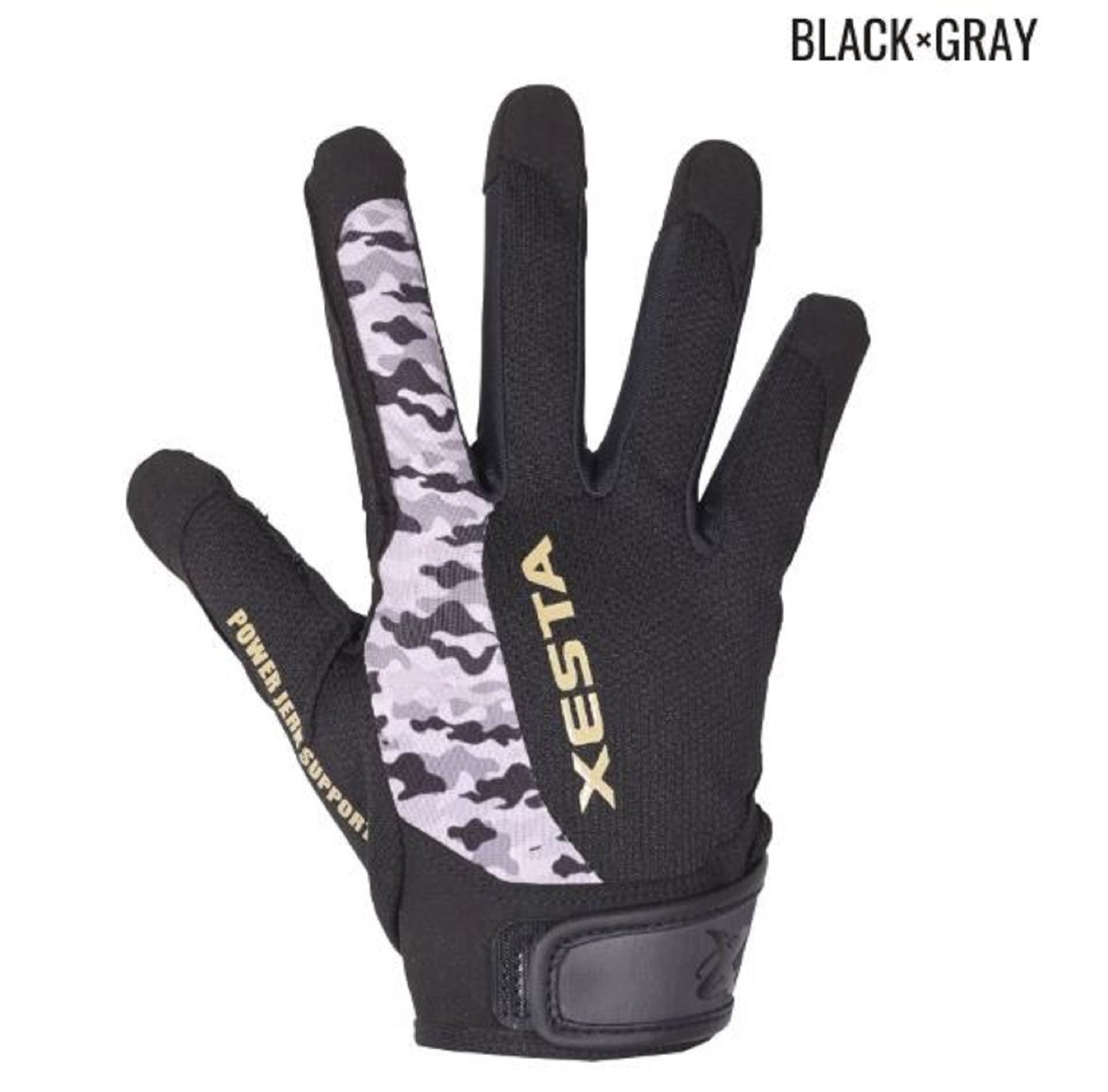 Xesta Jigging Gloves Size L Black Gray Camo (1836)