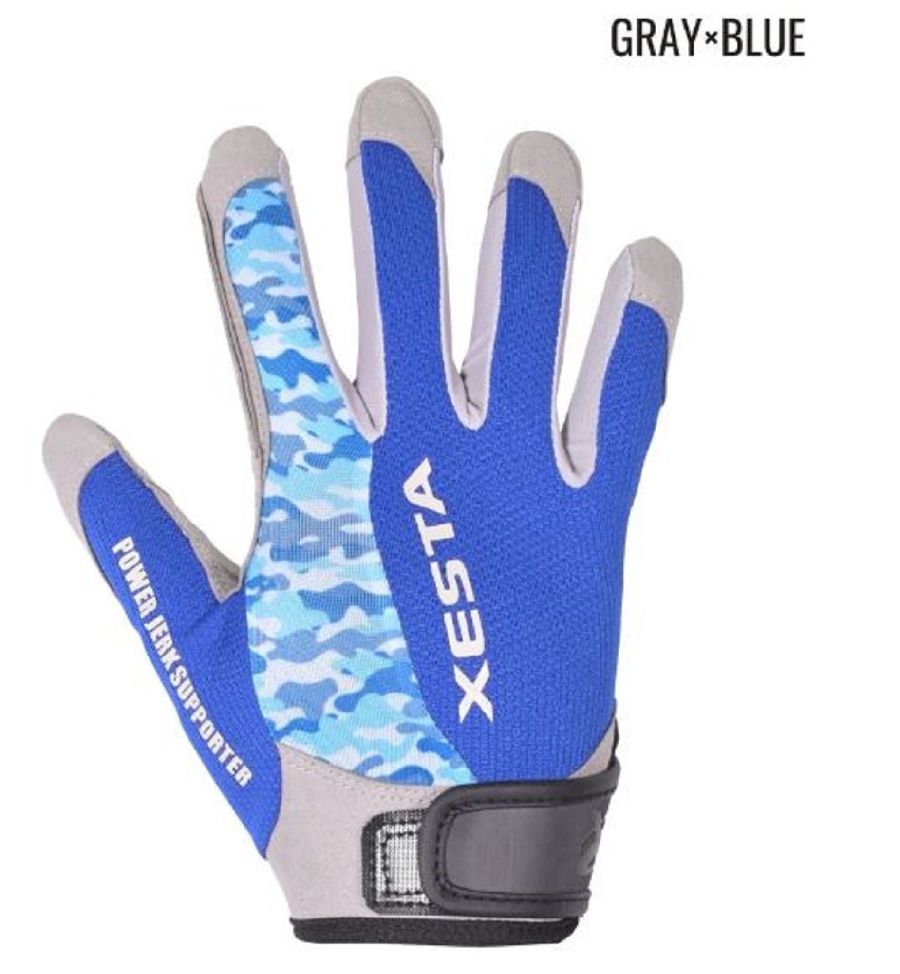 Xesta Jigging Gloves Size L Gray Blue Camo (1911)