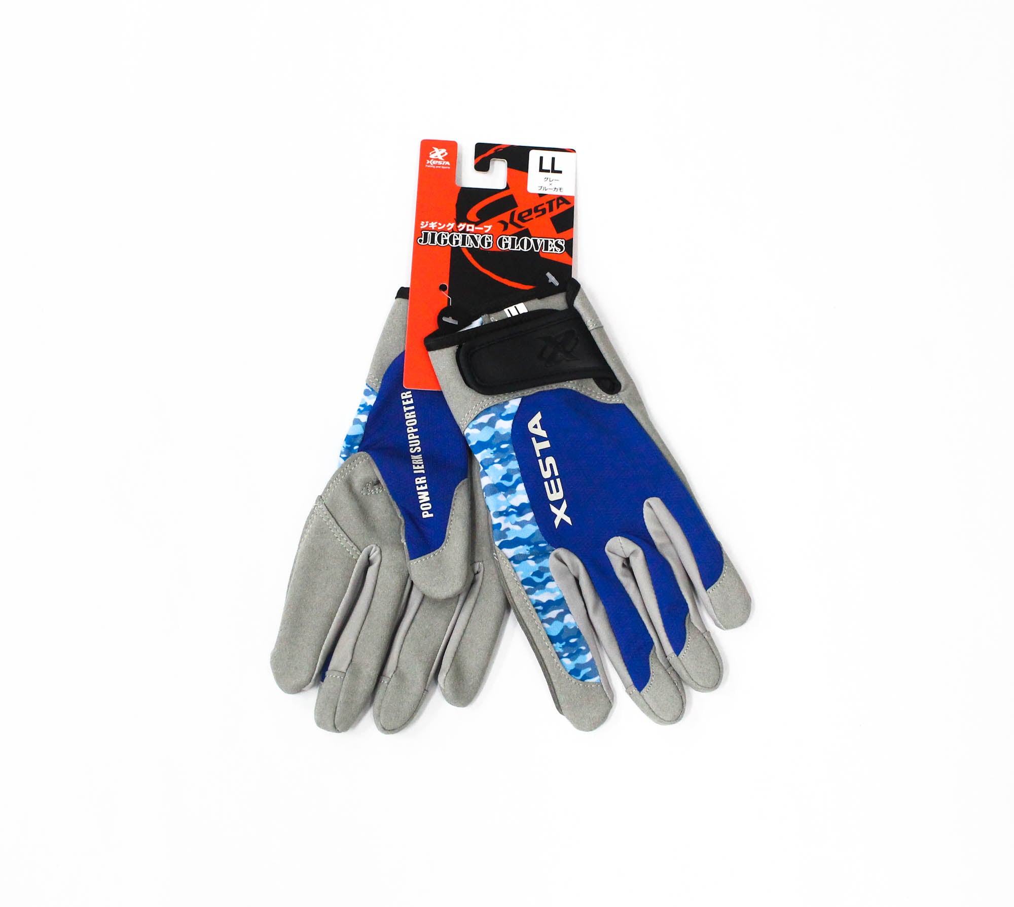Xesta Jigging Gloves Size LL Gray Blue Camo (1928)