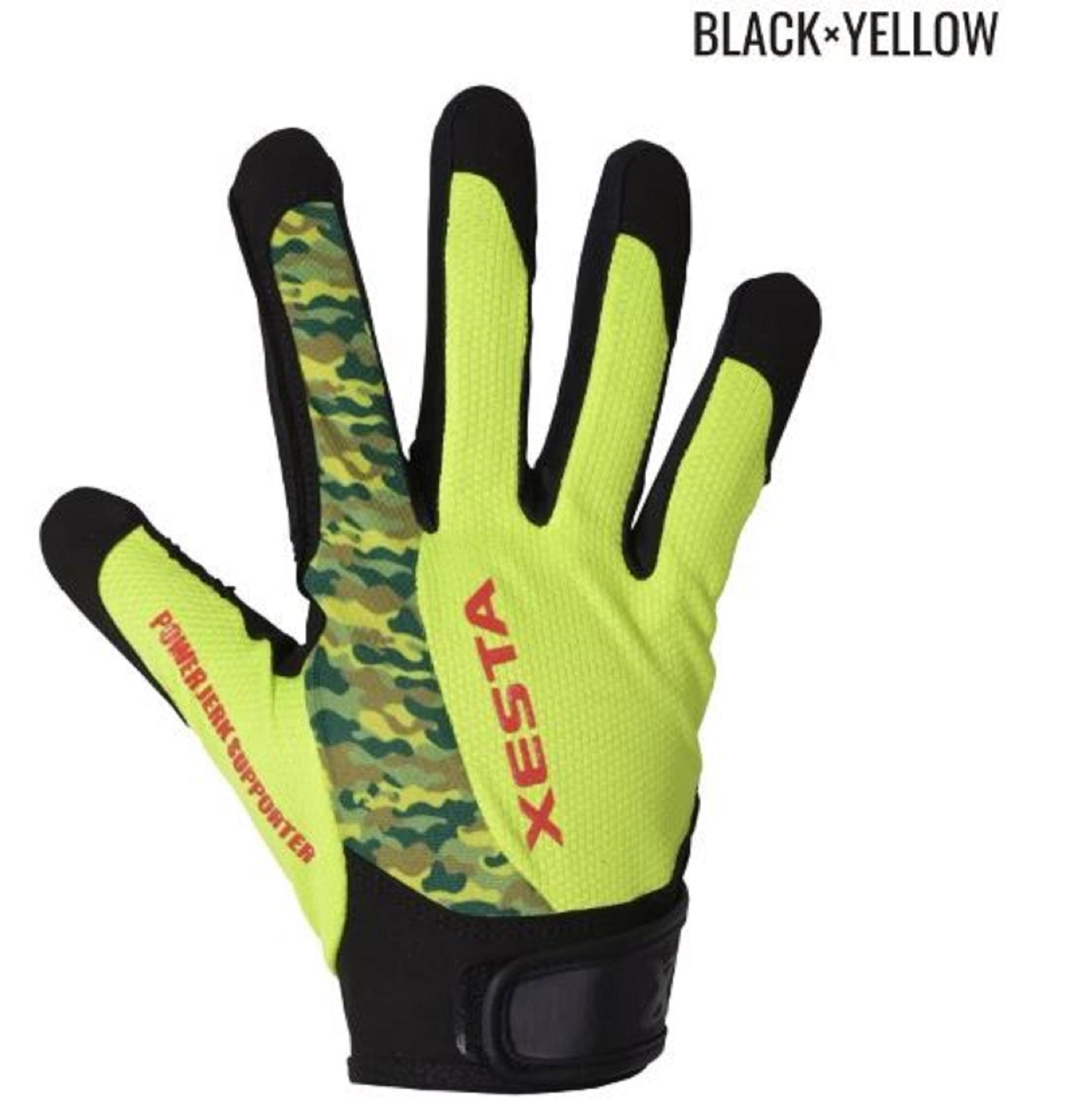 Xesta Jigging Gloves Size L Black Yellow Camo (1959)