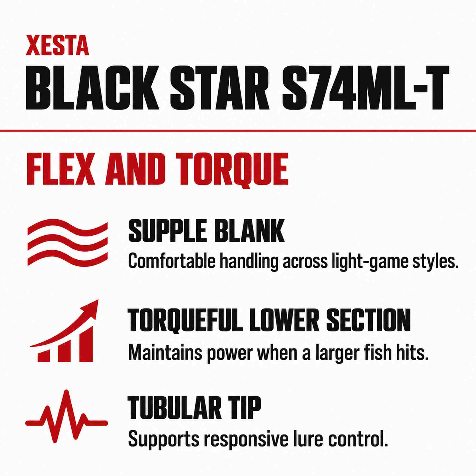 Xesta Rod Spinning Black Star S74 ML-T Multi Swap (4332)
