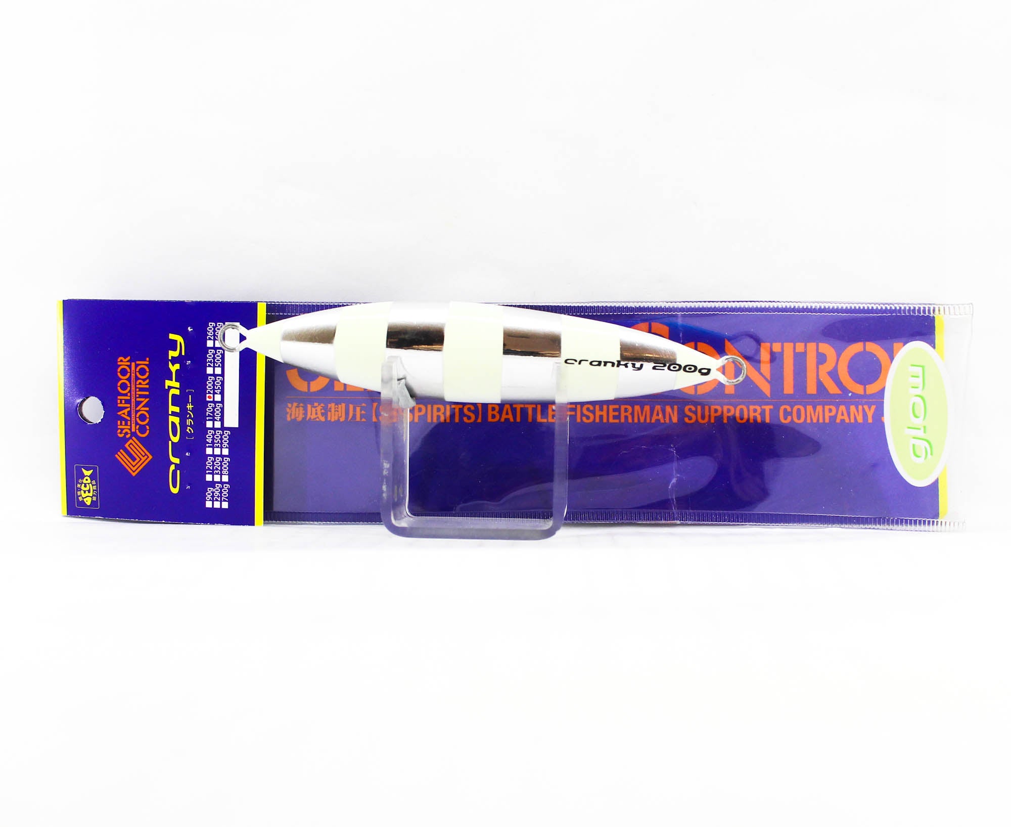 Seafloor Control Metal Jig Cranky 200 grams Titan Zebra Glow Al (7576)
