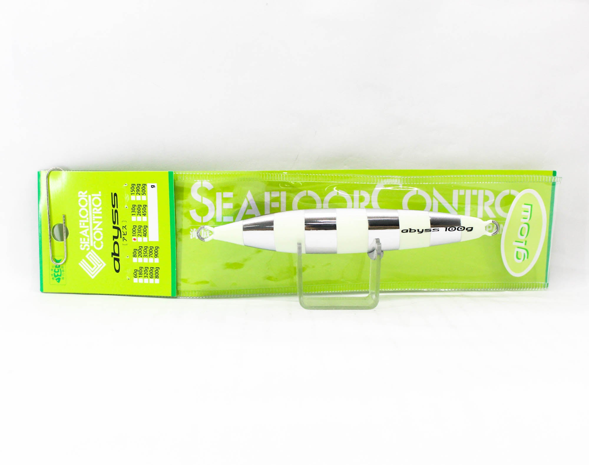 Seafloor Control Metal Jig Abyss 100 grams Titan Zebra Glow (7729)