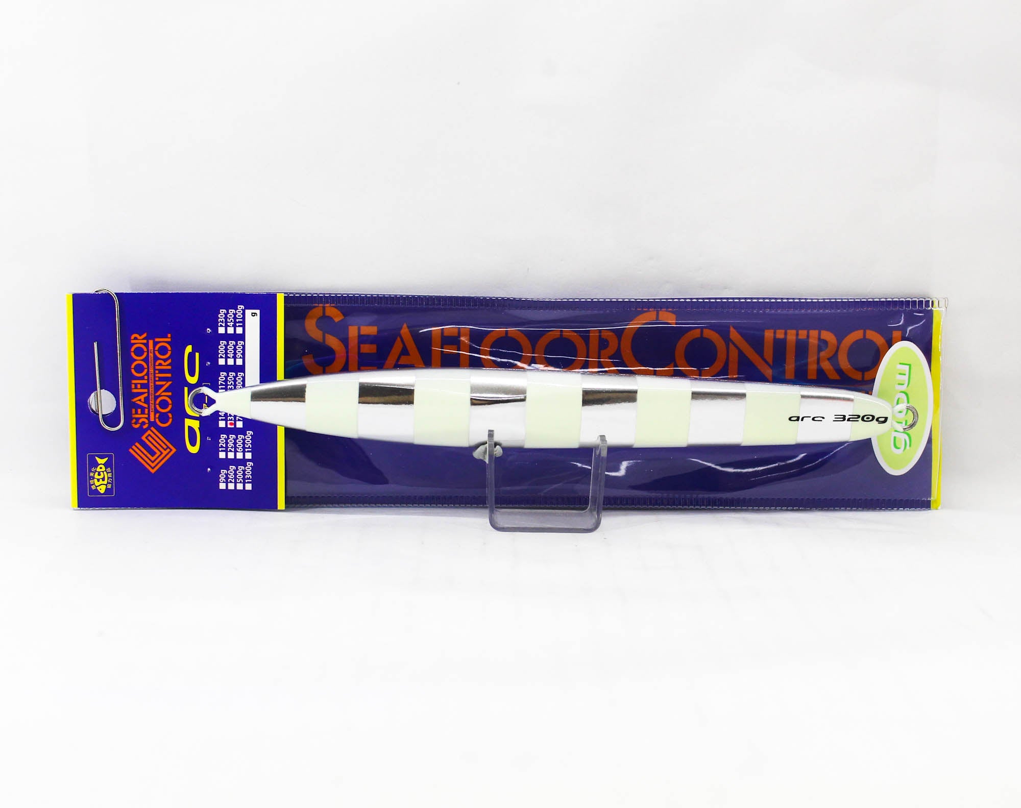 Seafloor Control Metal Jig Arc 320 grams Titan Zebra Glow (…