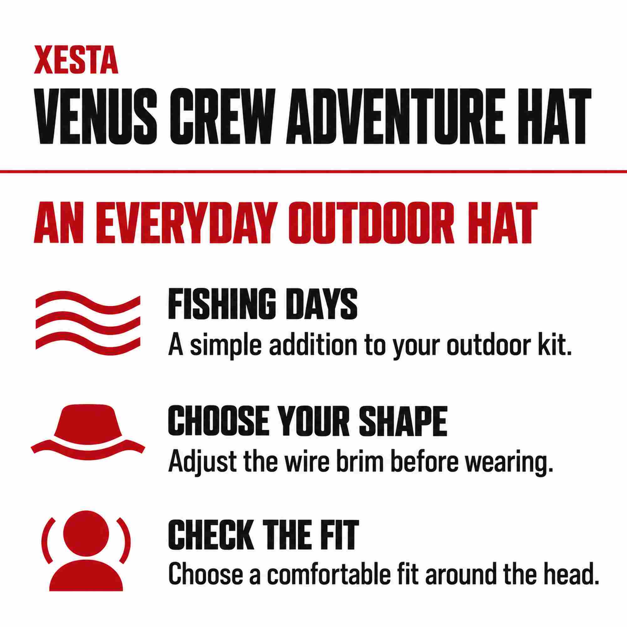 Xesta Hat Adventure Venus Crew Black (0526)