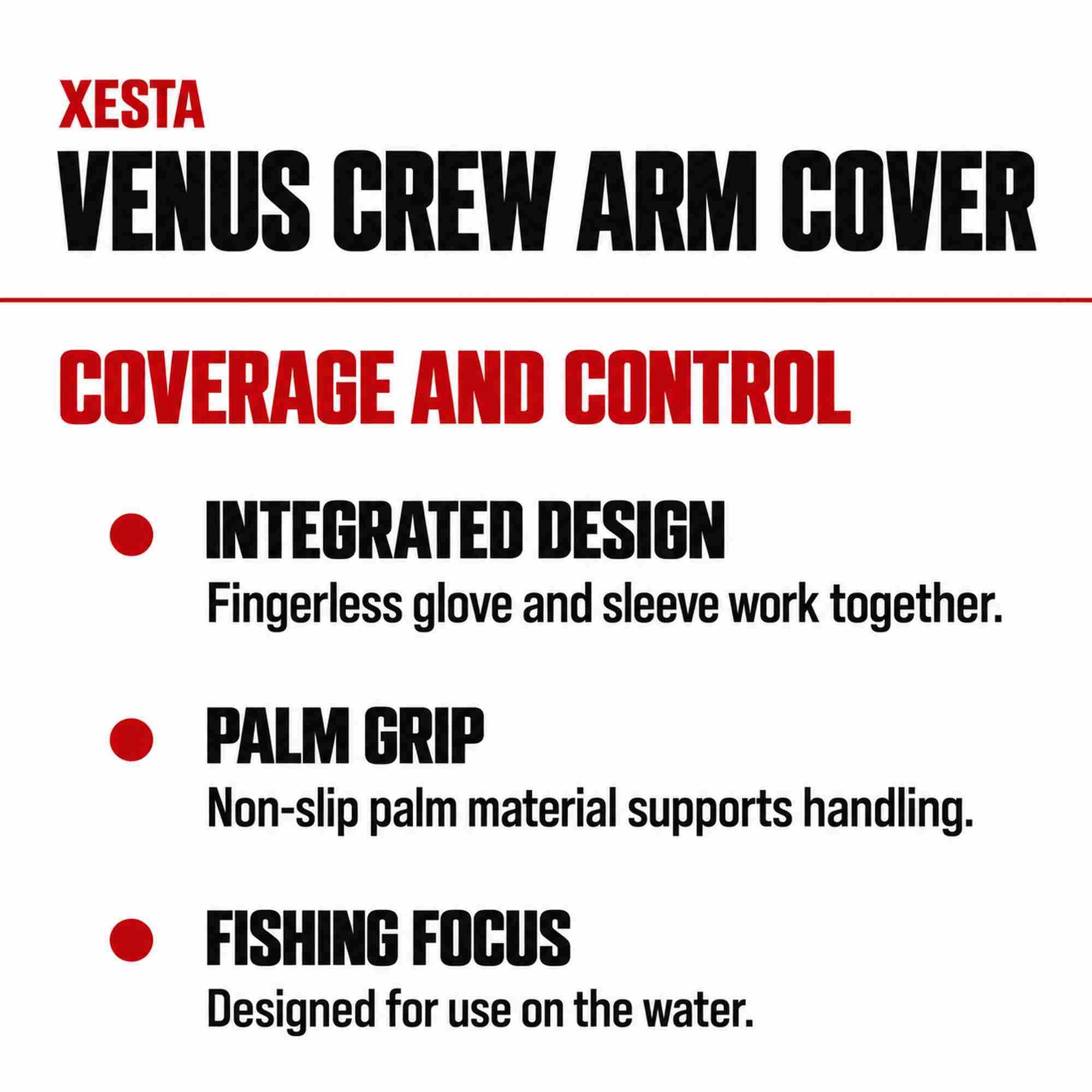 Xesta Arm Cover Venus Crew Size M Black (1073)