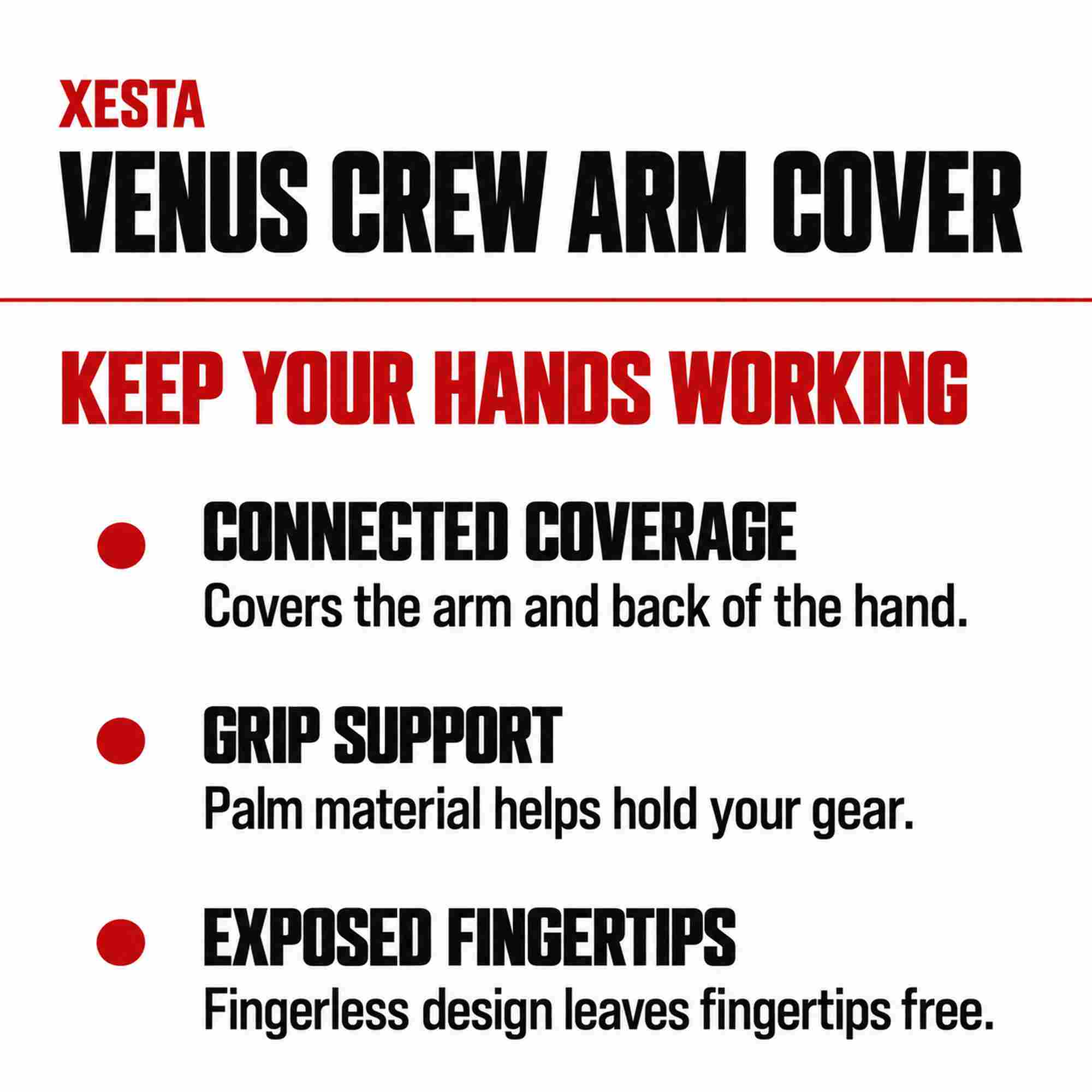 Xesta Arm Cover Venus Crew Size M Black (1073)