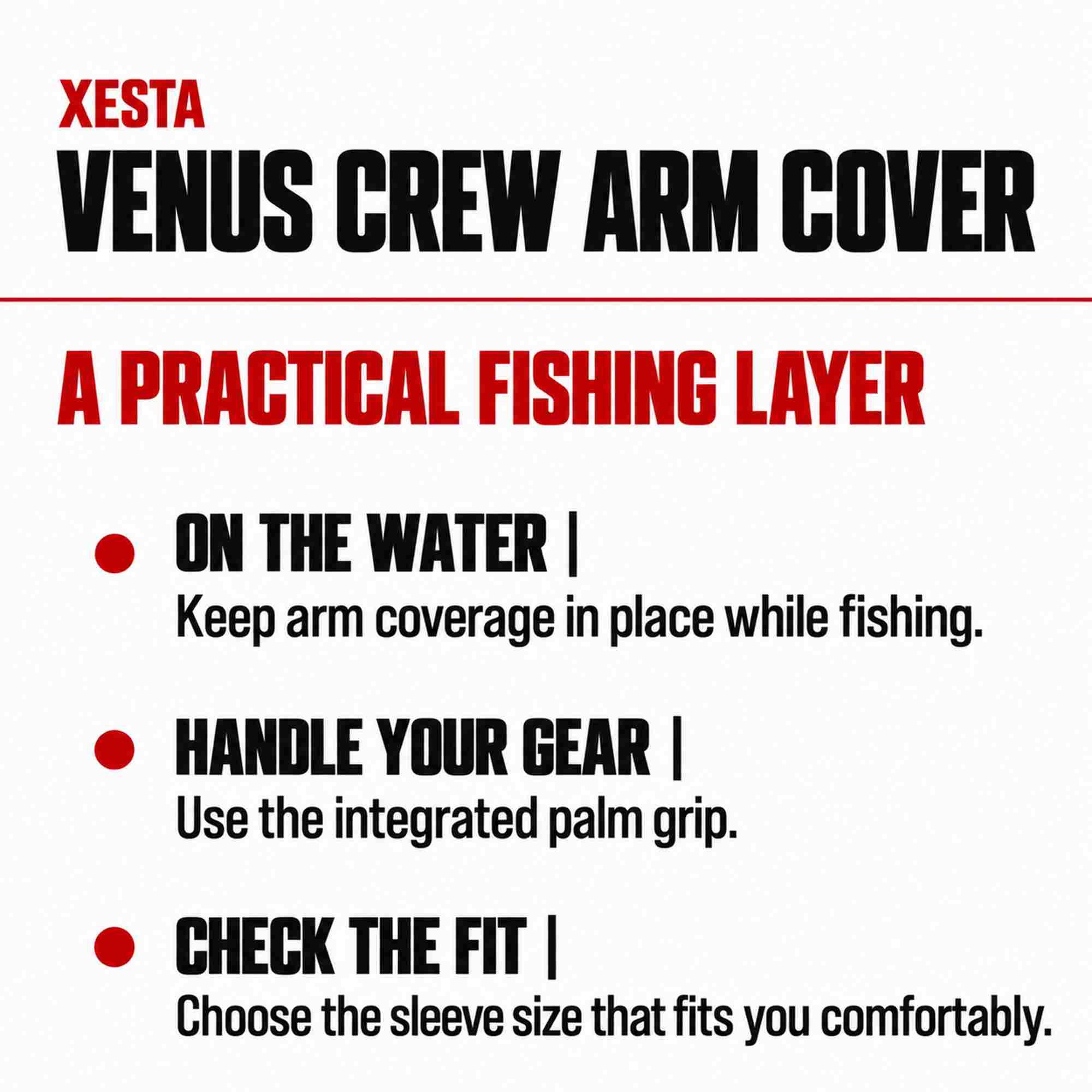 Xesta Arm Cover Venus Crew Size M Black (1073)