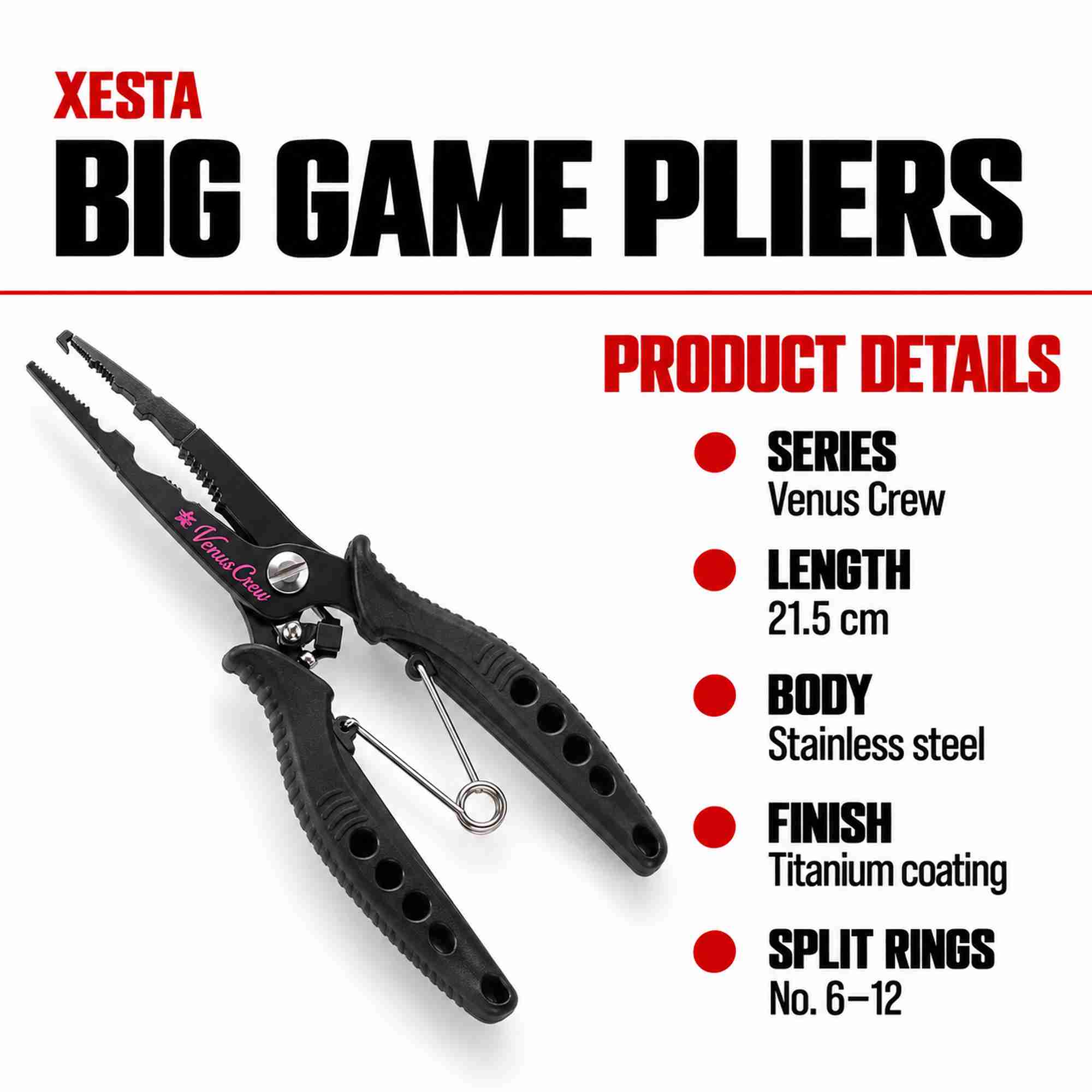 Xesta Big Game Pliers Stainless Steel VC Long 21.5cm (1134)