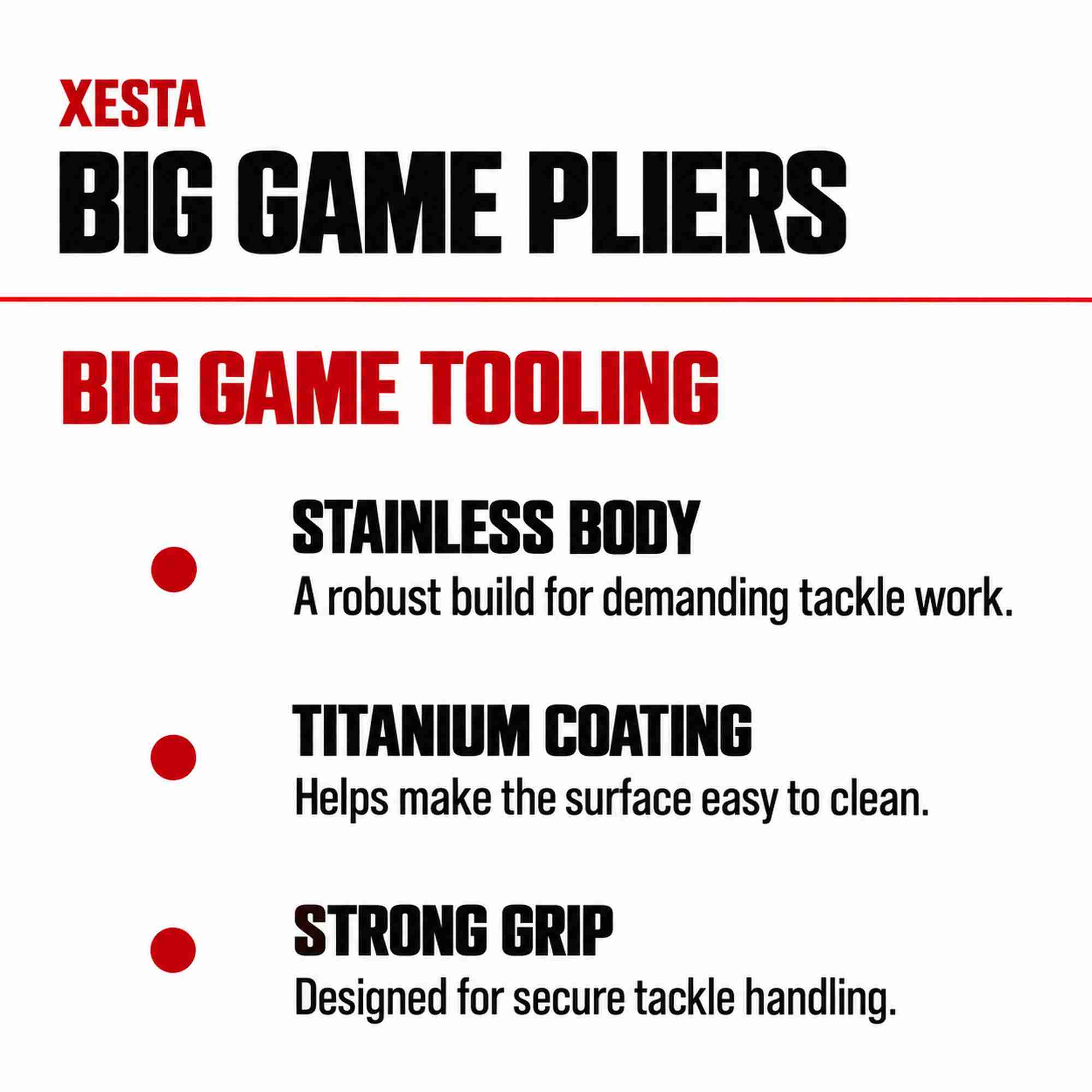 Xesta Big Game Pliers Stainless Steel VC Long 21.5cm (1134)