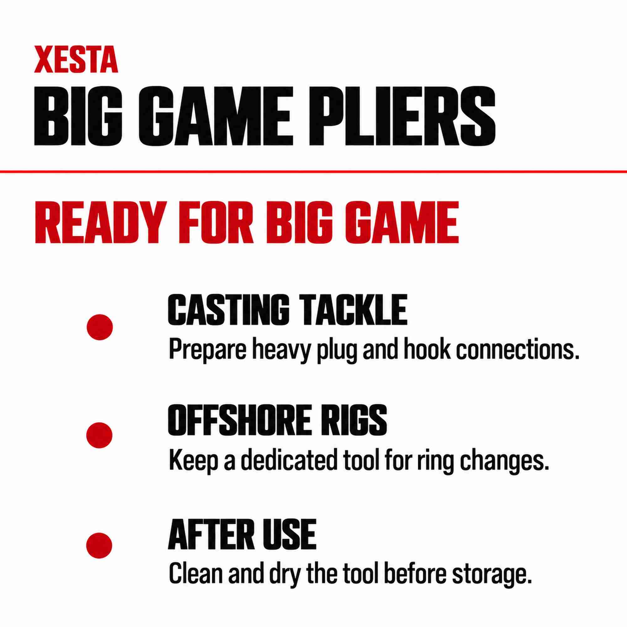 Xesta Big Game Pliers Stainless Steel VC Long 21.5cm (1134)