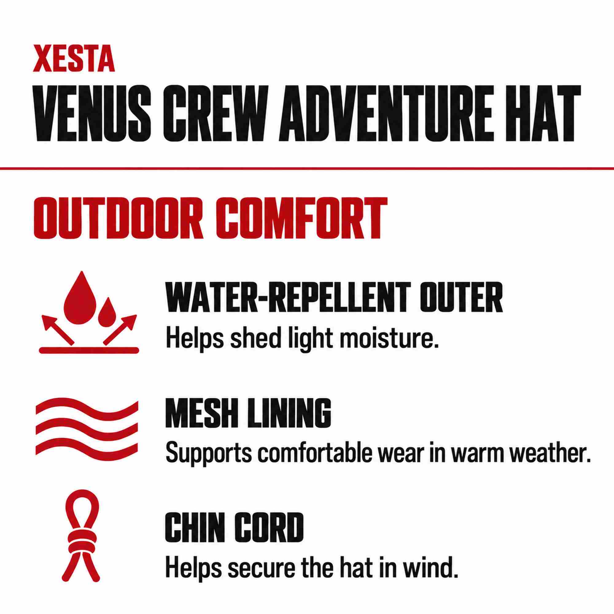 Xesta Hat Adventure Venus Crew Botanical Black (1646)