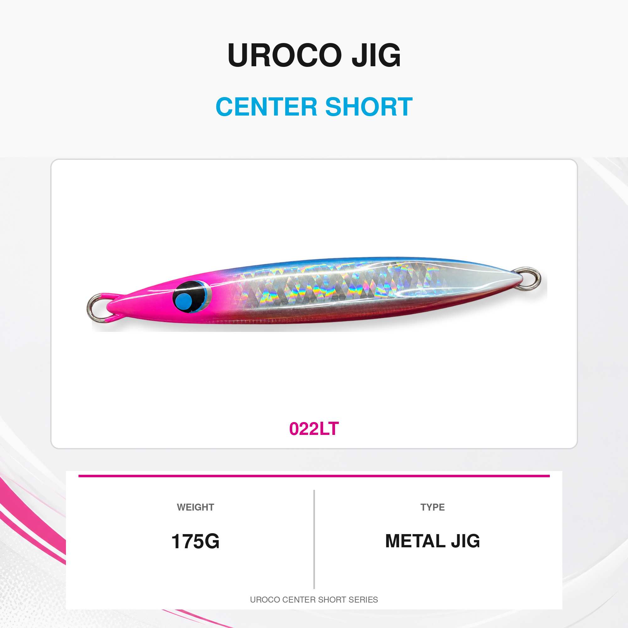 Uroco Metal Jig Uroco Center Short 175 grams 022LT (2670)