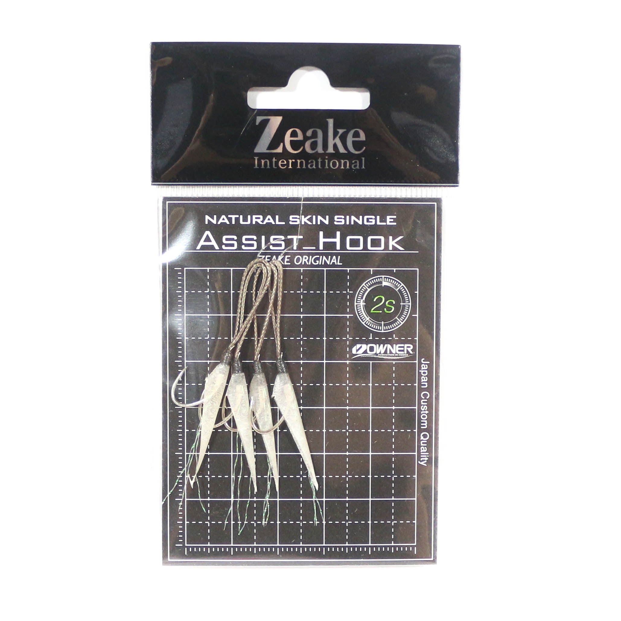 Zeake Assist Hook Single Fish Skin SLJ 4 per pack 2S (Size 9) (1960)