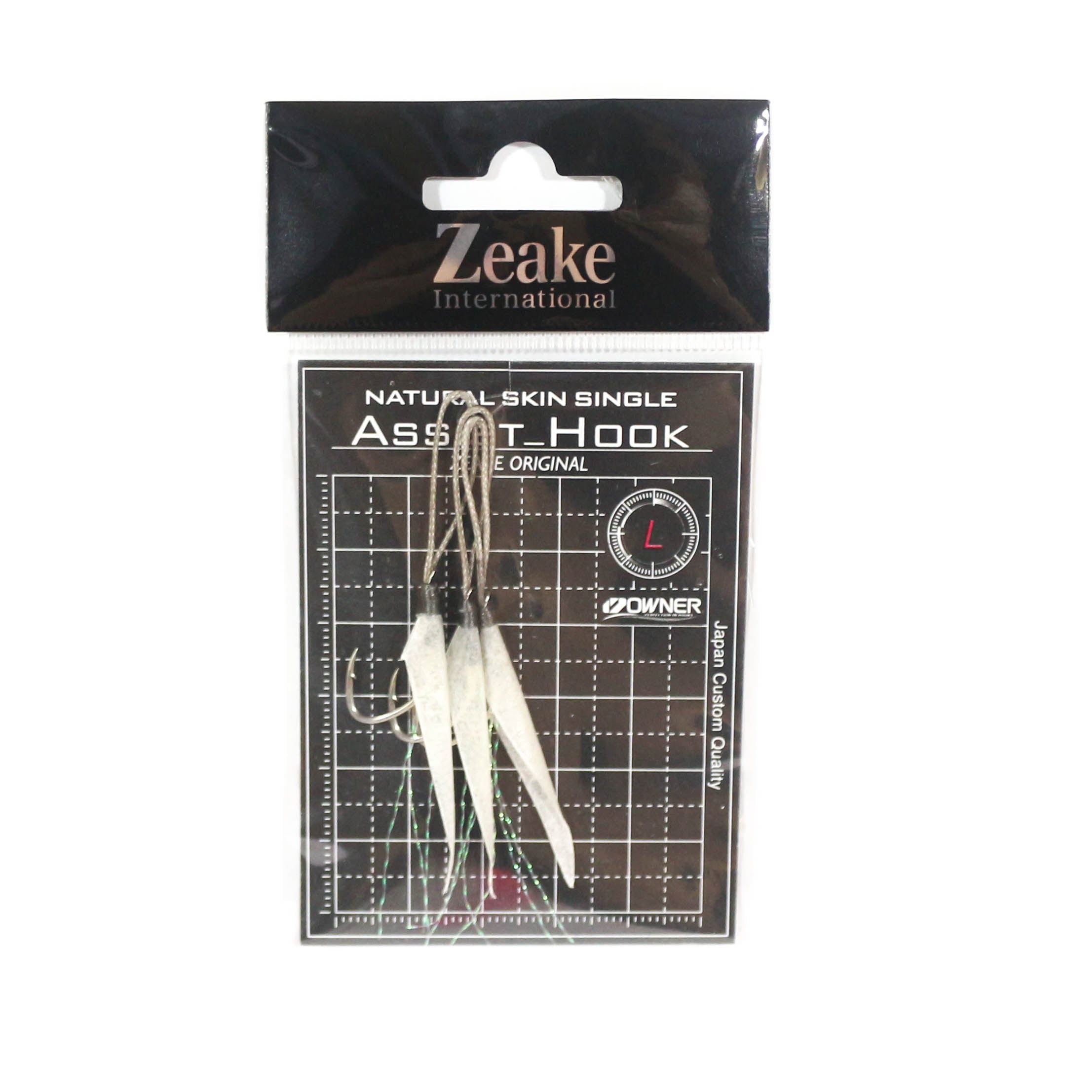 Zeake Assist Hook Single Fish Skin SLJ 3 per pack L (Size 3) (1991)