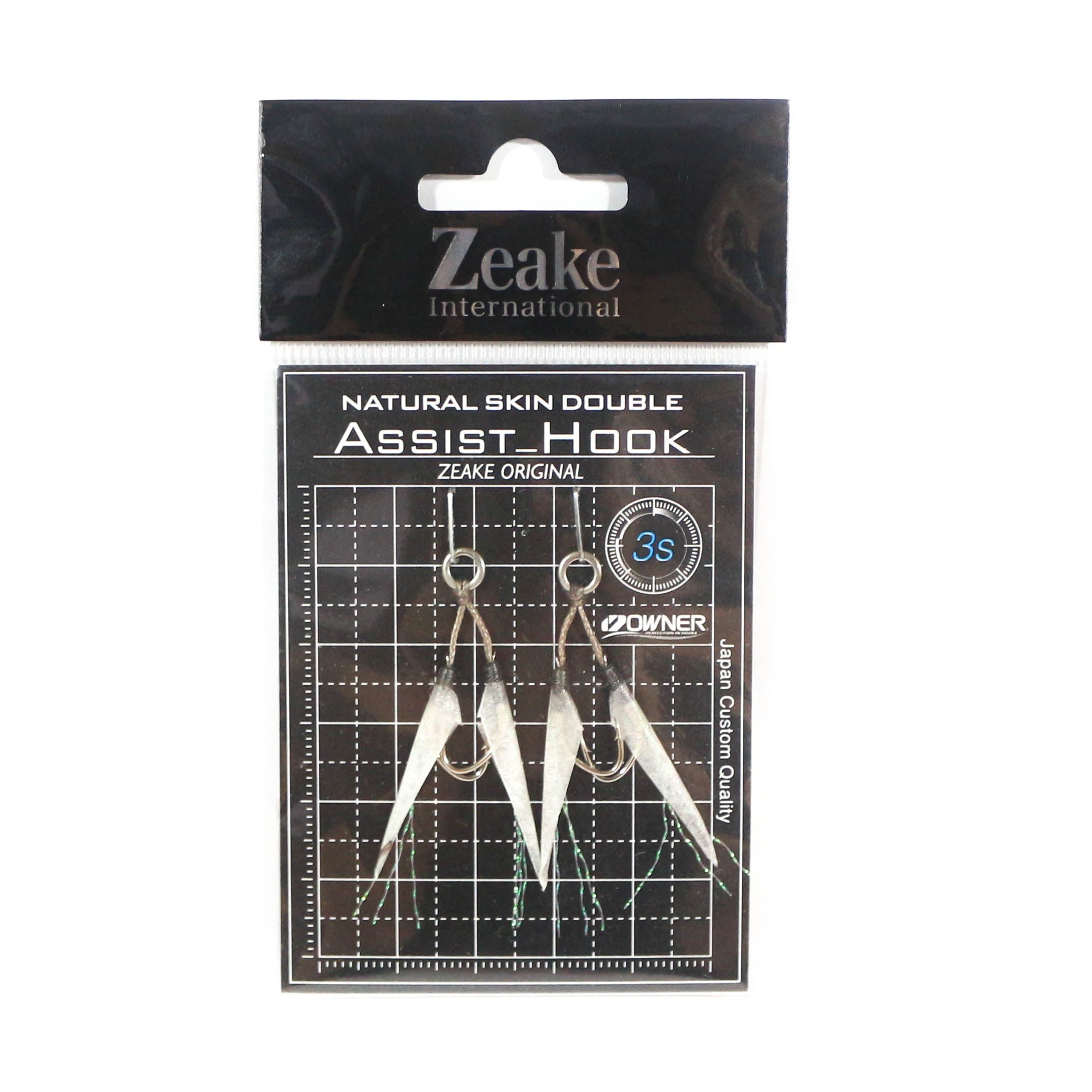 Zeake Assist Hook Double Fish Skin SLJ 2 per pack 3S (Size 8) (3032)