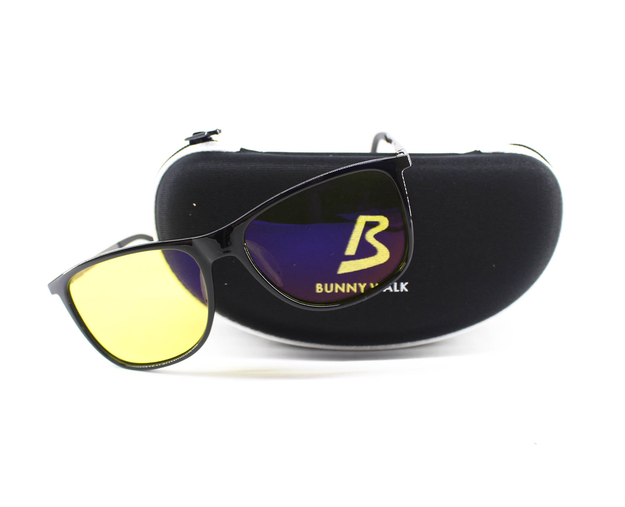 Bunny Walk BW-0215Y Sunglasses Polarised Shiny Blk/Yellow (1317)