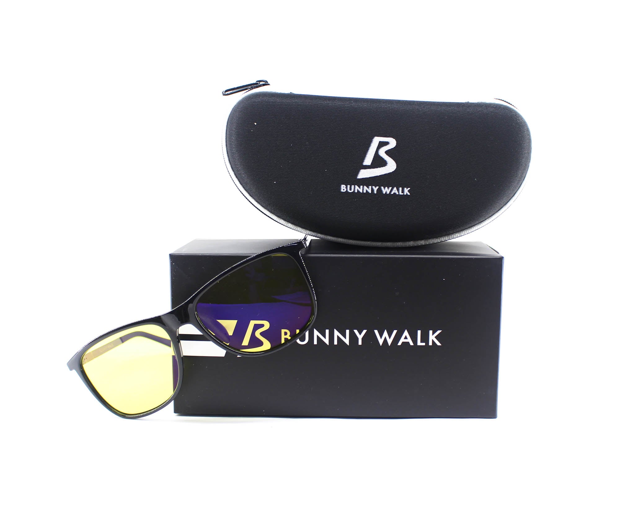 Bunny Walk BW-0215Y Sunglasses Polarised Shiny Blk/Yellow (1317)