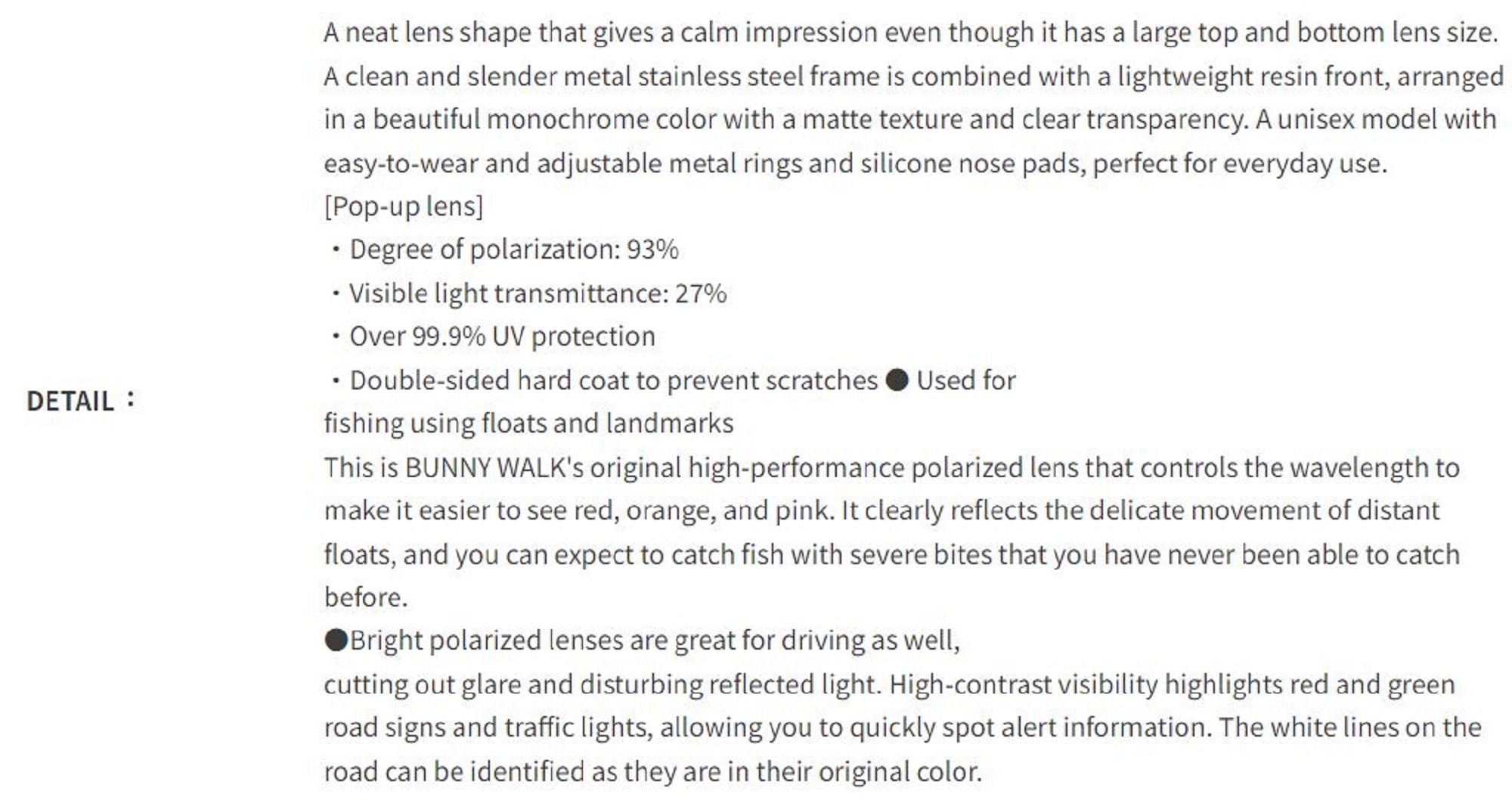 Bunny Walk BW-0271C Sunglasses Polarised Matte Black High Contrast (1867)