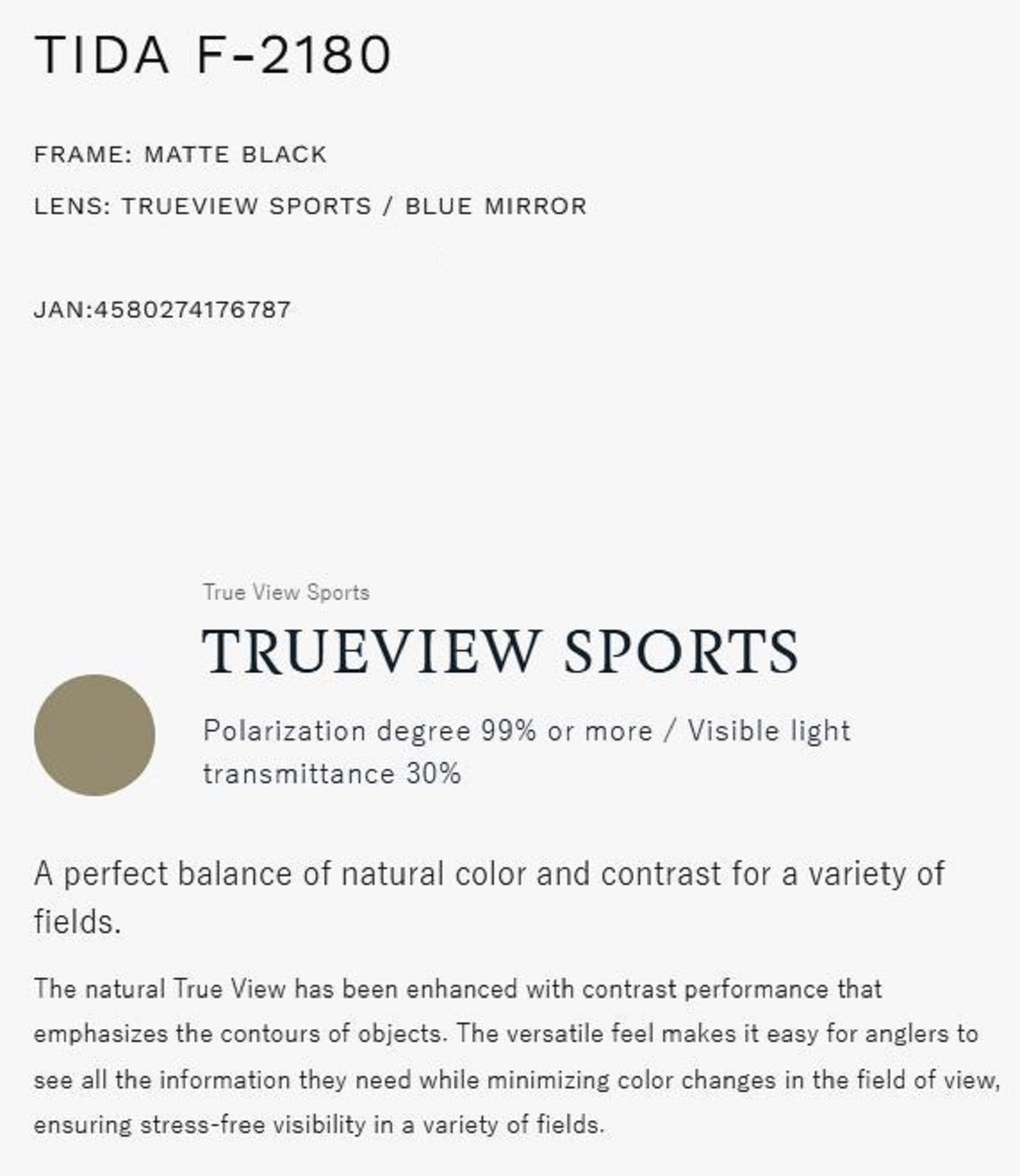 Zeque Polarised Fishing Sunglasses Tida F-2180 TVS Blue Mirror (6787)