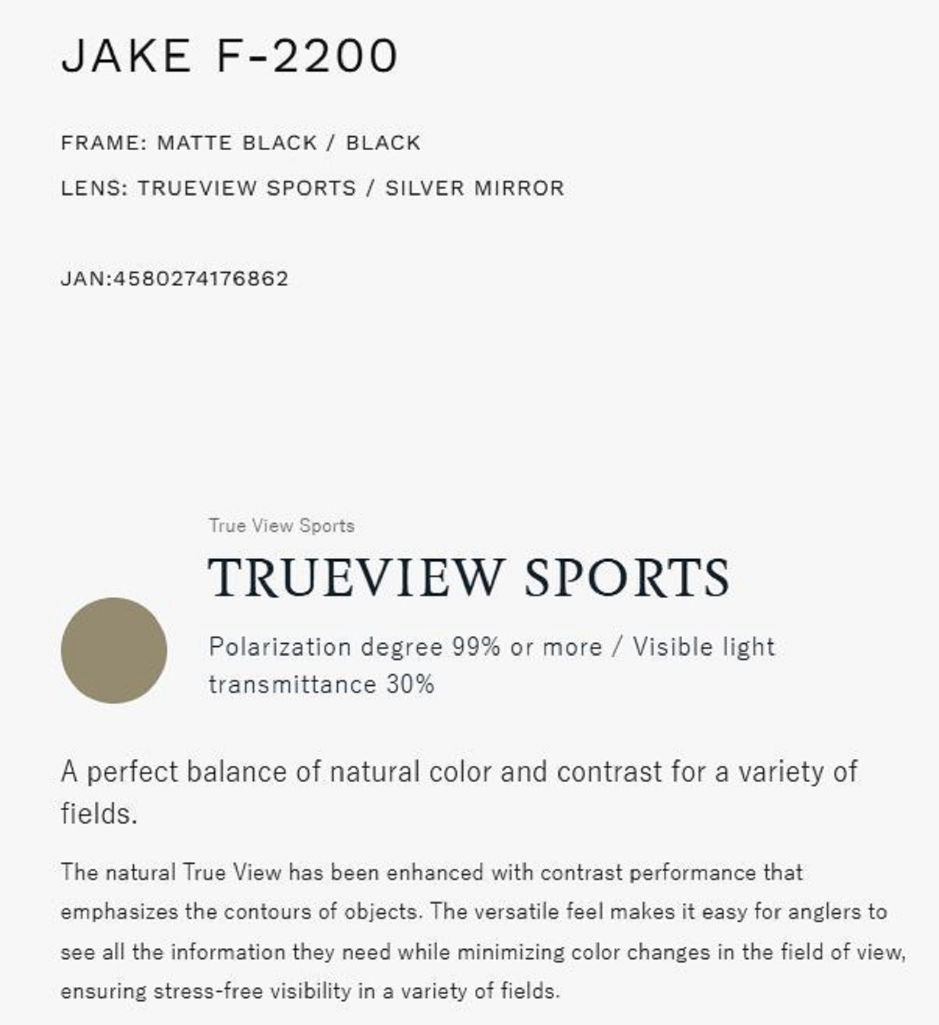 Zeque Polarised Fishing Sunglasses Jake F-2200 TVS Silver Mirror (6862)