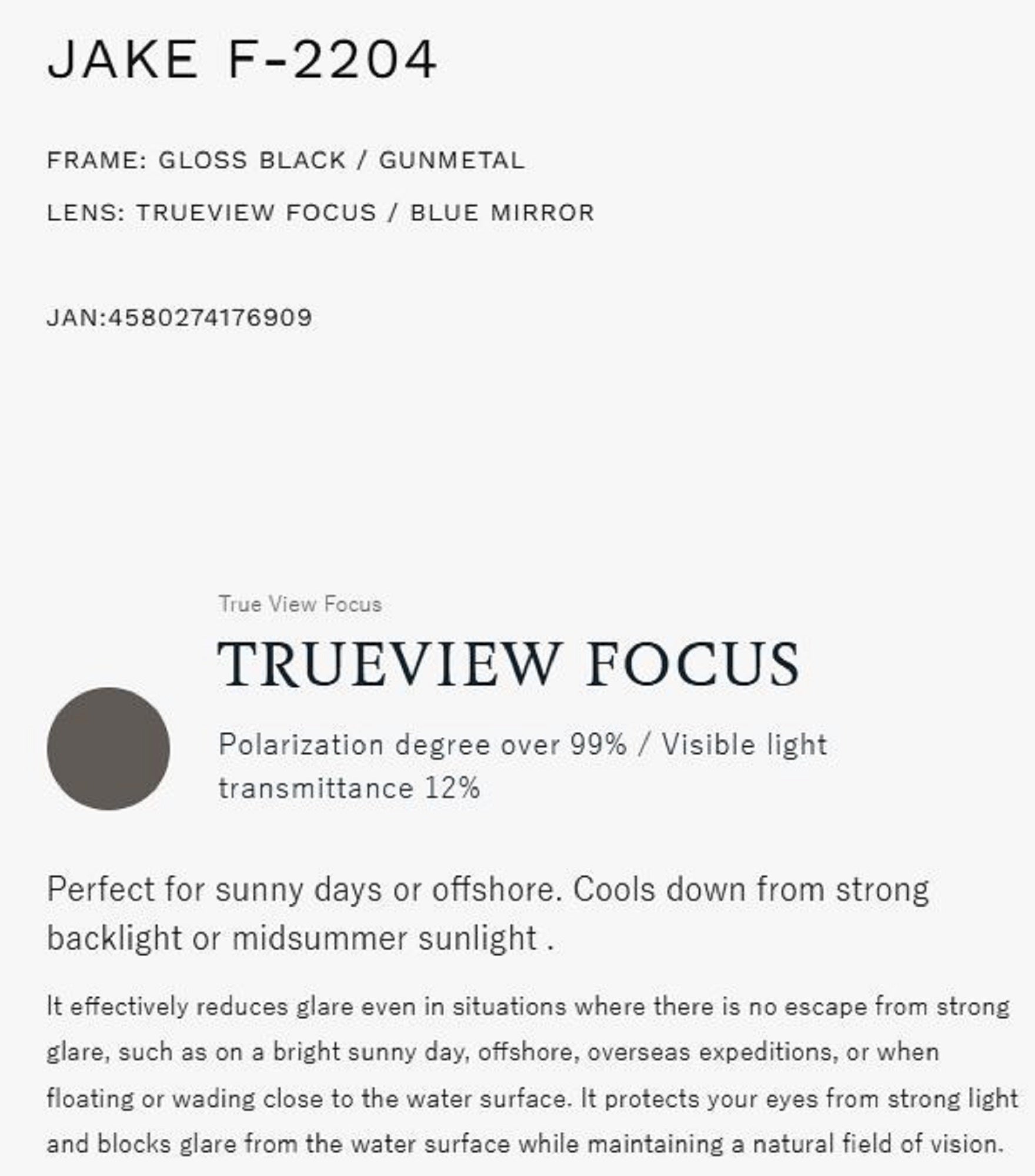 Zeque Polarised Fishing Sunglasses Jake F-2204 TVF Blue Mirror (6909)