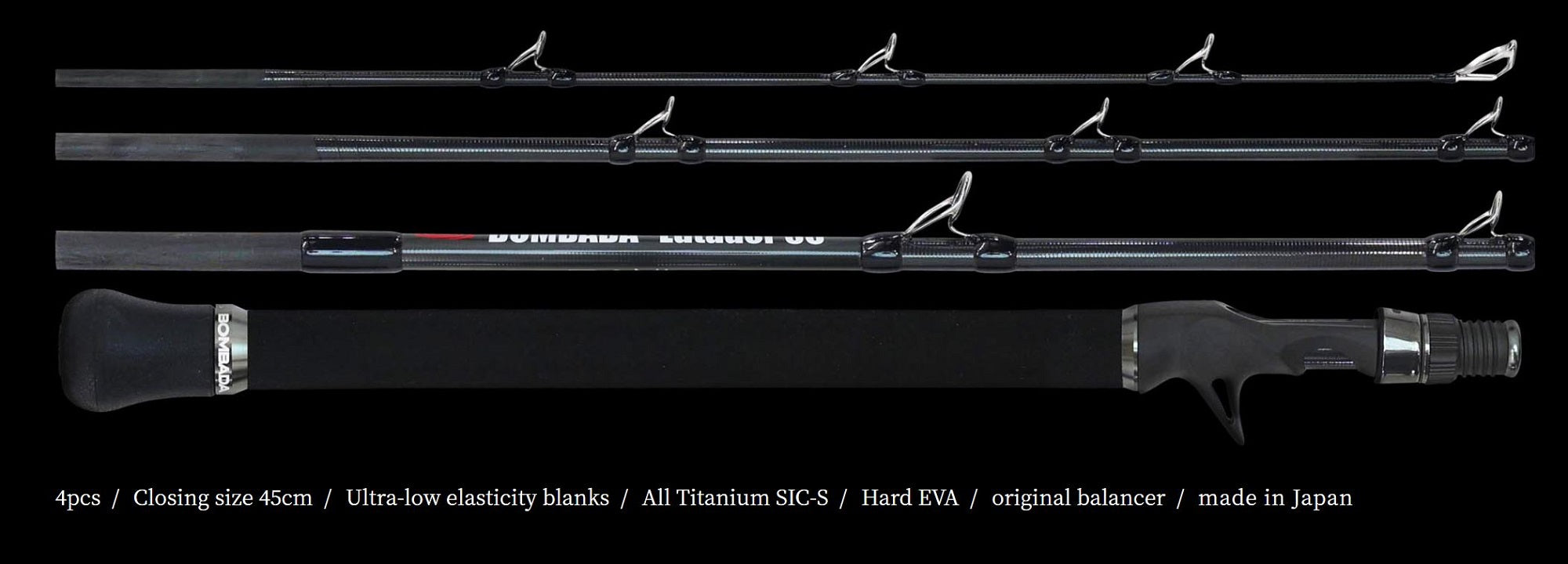 Tulala x Bombada Rod Baitcast Lutador 55 4 piece Travel Rod (5926)