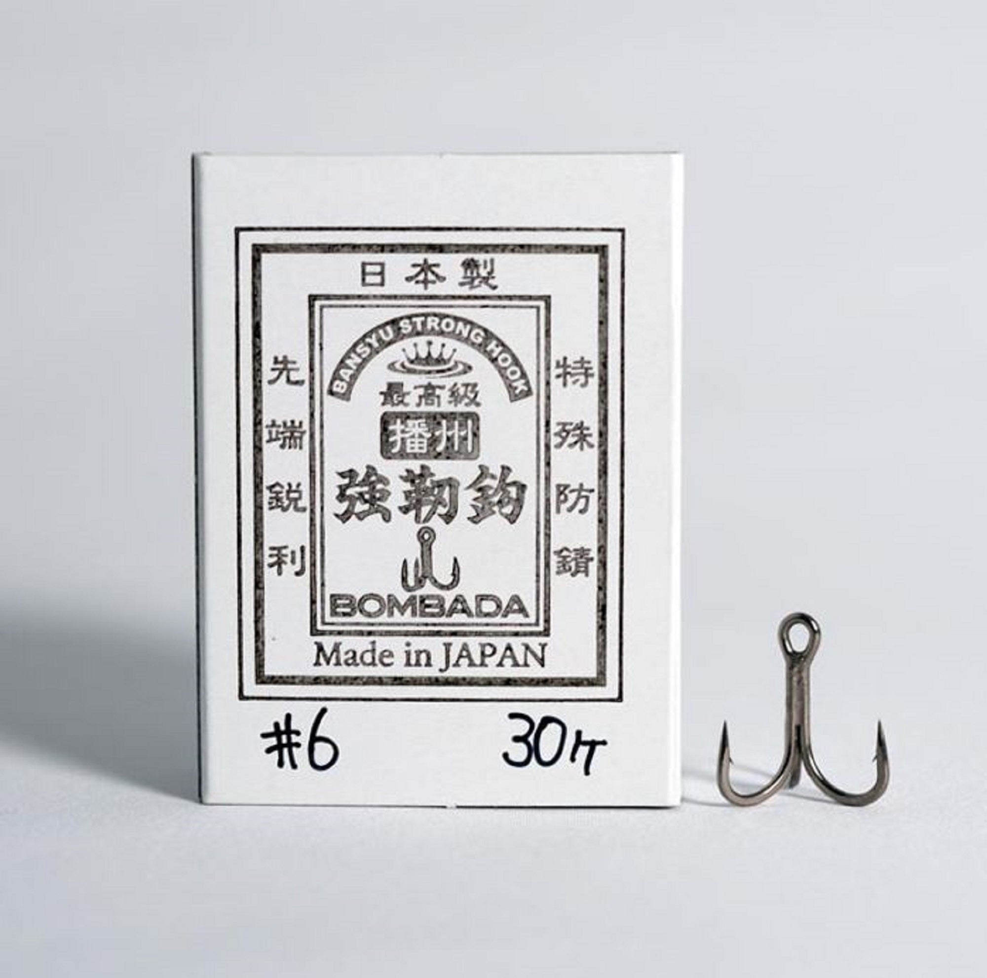 Bombada Treble Hooks 5X Banshu Kyojinbari Size 6-qty 30 (6503)