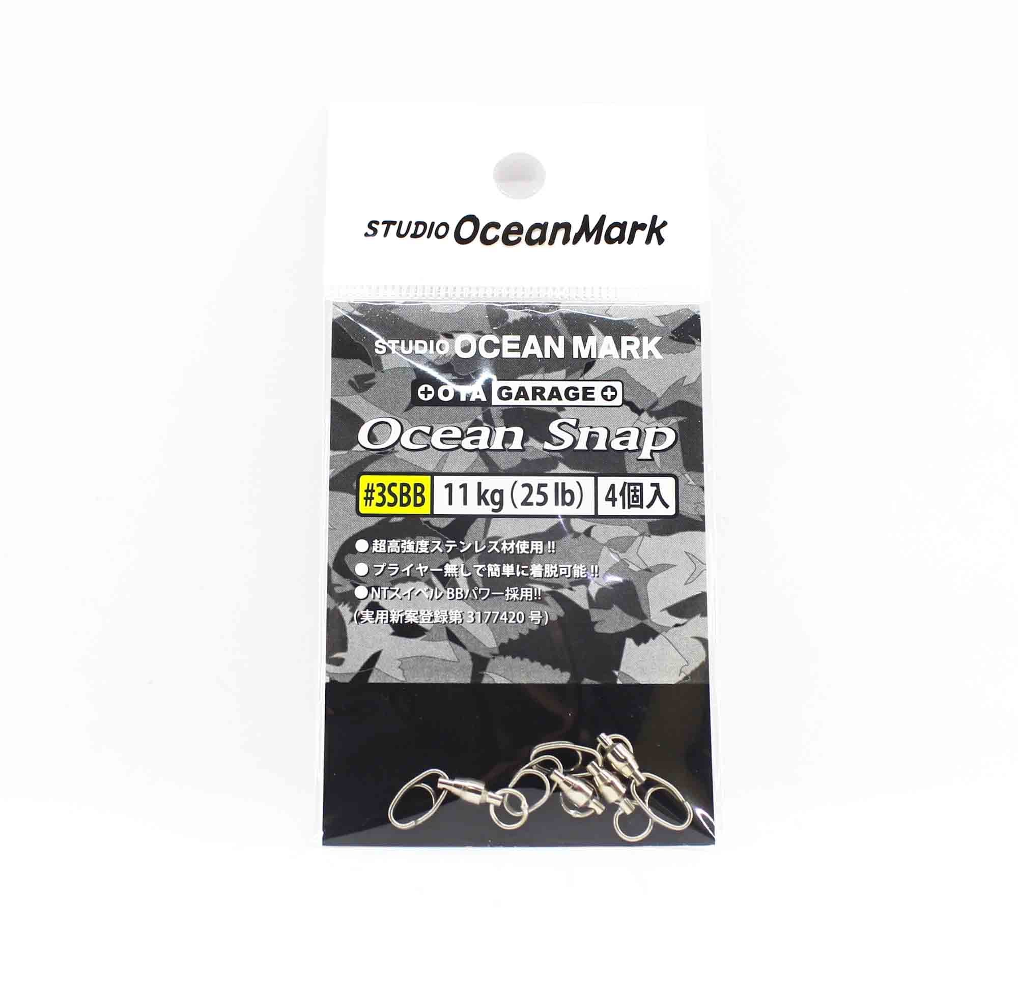 Studio Ocean Mark Heavy Duty Ocean Lure Snap OS 3SBB 25lb 4 per pack (0710)